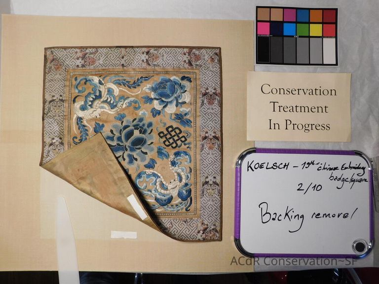 Chinese Imperial Court Badge - Silk Embroidery with Brocade - Image 17