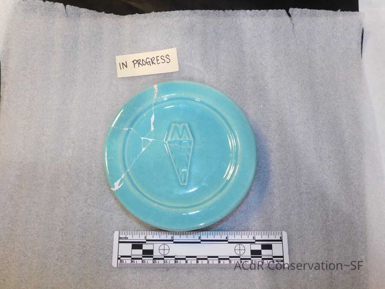 Pale mint blue ceramic plaque - Image 31