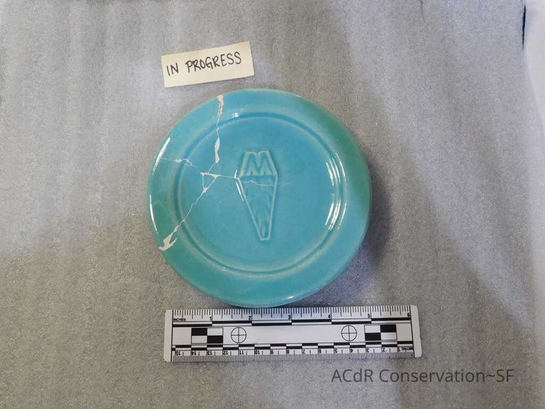Pale mint blue ceramic plaque - Image 32