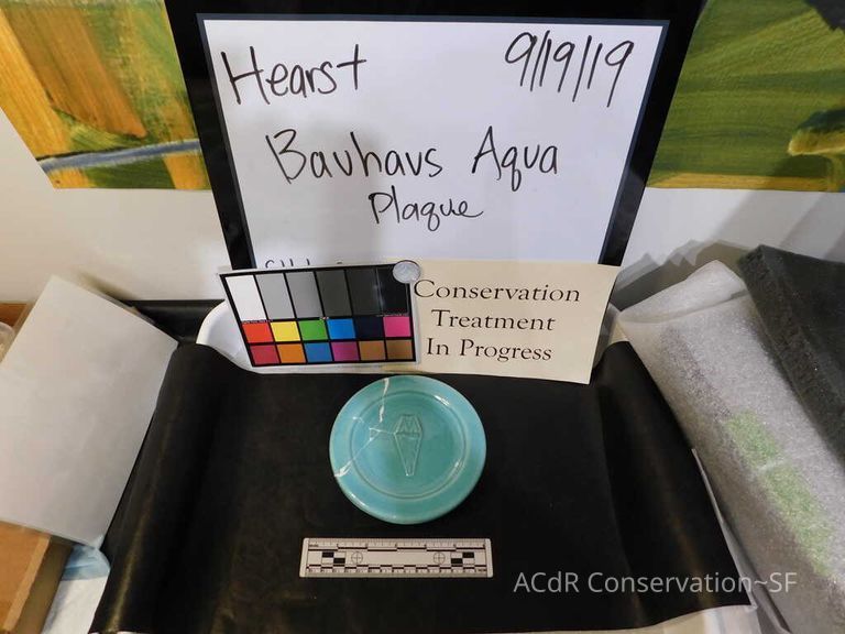 Pale mint blue ceramic plaque - Image 35