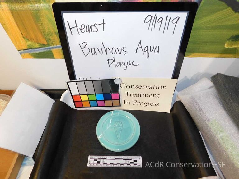Pale mint blue ceramic plaque - Image 36