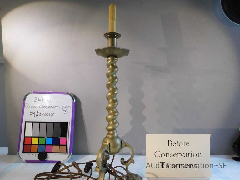 Brass candlestick lamps - Image 2