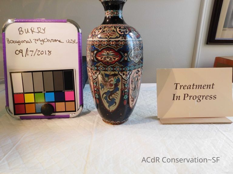Hexagonal Polychrome Vase - Image 2