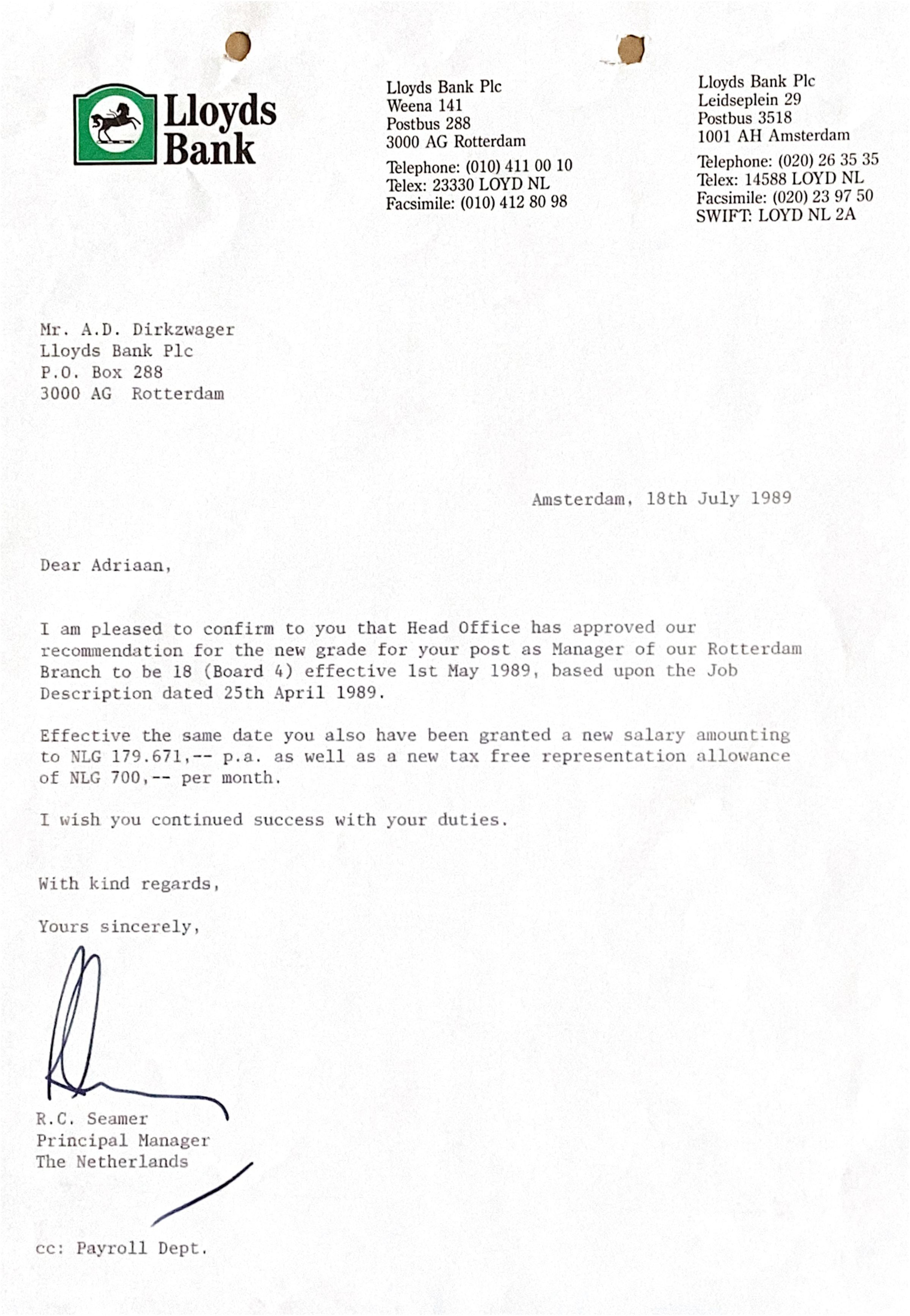 Ik meen dat Eay Seamer mijn derde "Principa Manager Netherlands" was waaraan ik moest rapporteren.