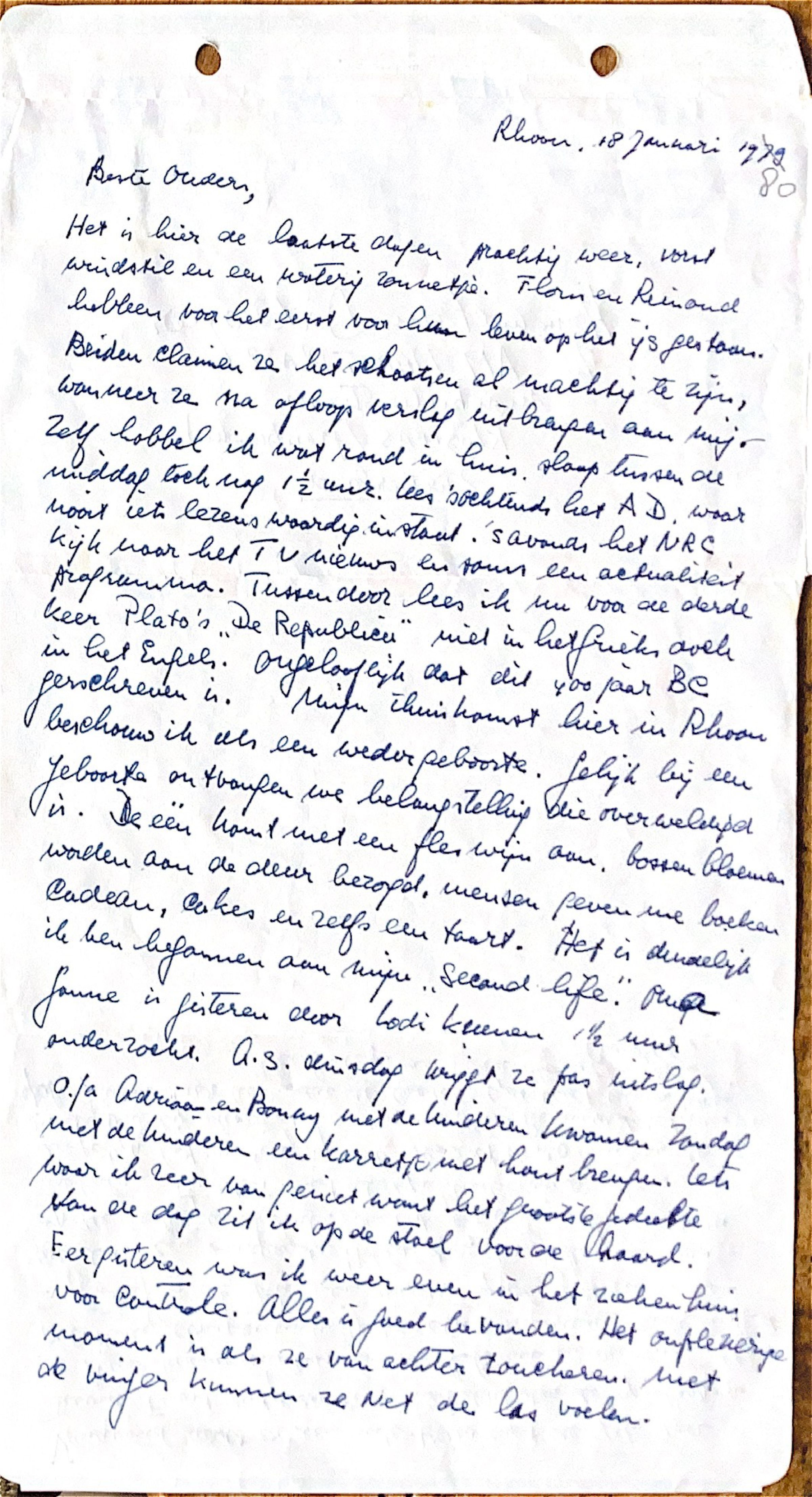 In de operatie van 1979 in het Ikazia-ziekenhuis is een stuk van mijn endeldarm verwijderd. Ook de sluitspier van de darm functioneerde niet meer na de operatie Ook de zaadstreng is bij de operatie doorgesneden. Het was zulk een priegelwerk, zei de chirurg, maar het belangrijkste is toch dat je leeft.