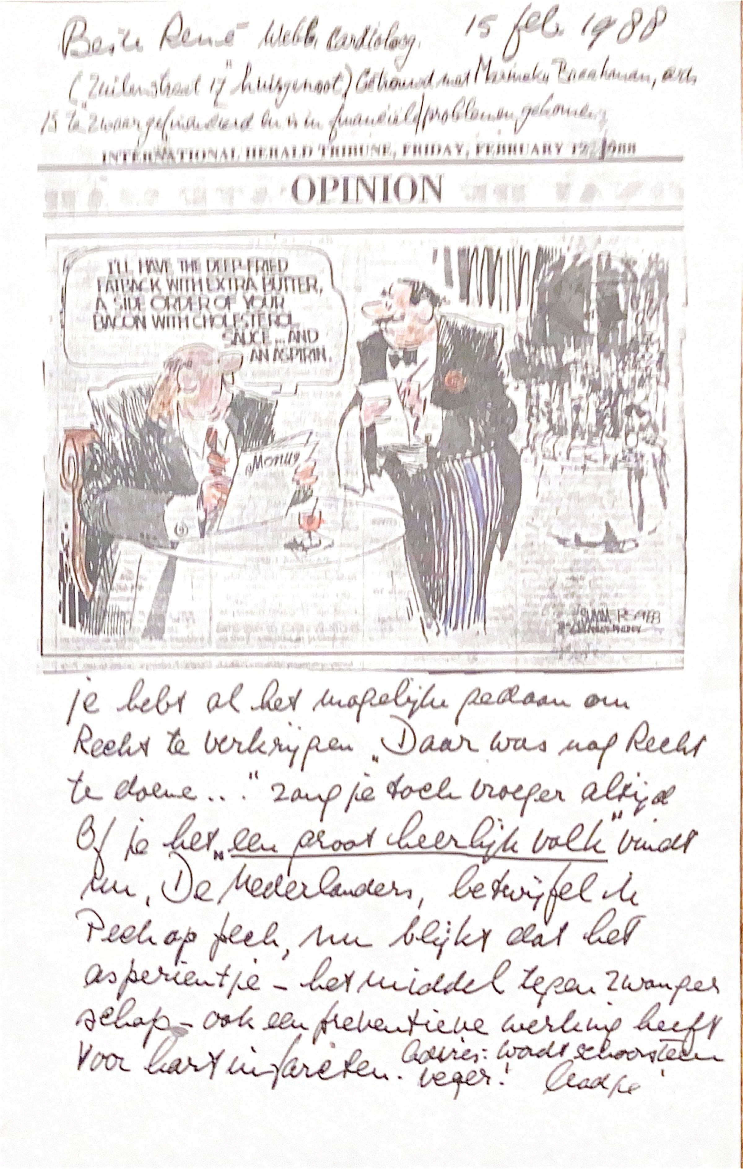 René Webb, cardioloog, huisgenoot In Zuilenstraat 17 Utrecht en gezamenlijk in de Kroeg-Commissie 64/65 van PHRM. Getrouwd met Marieneke Braakman (arts). Is te zwaar gefinancierd en is in financiële problemen gekomen.