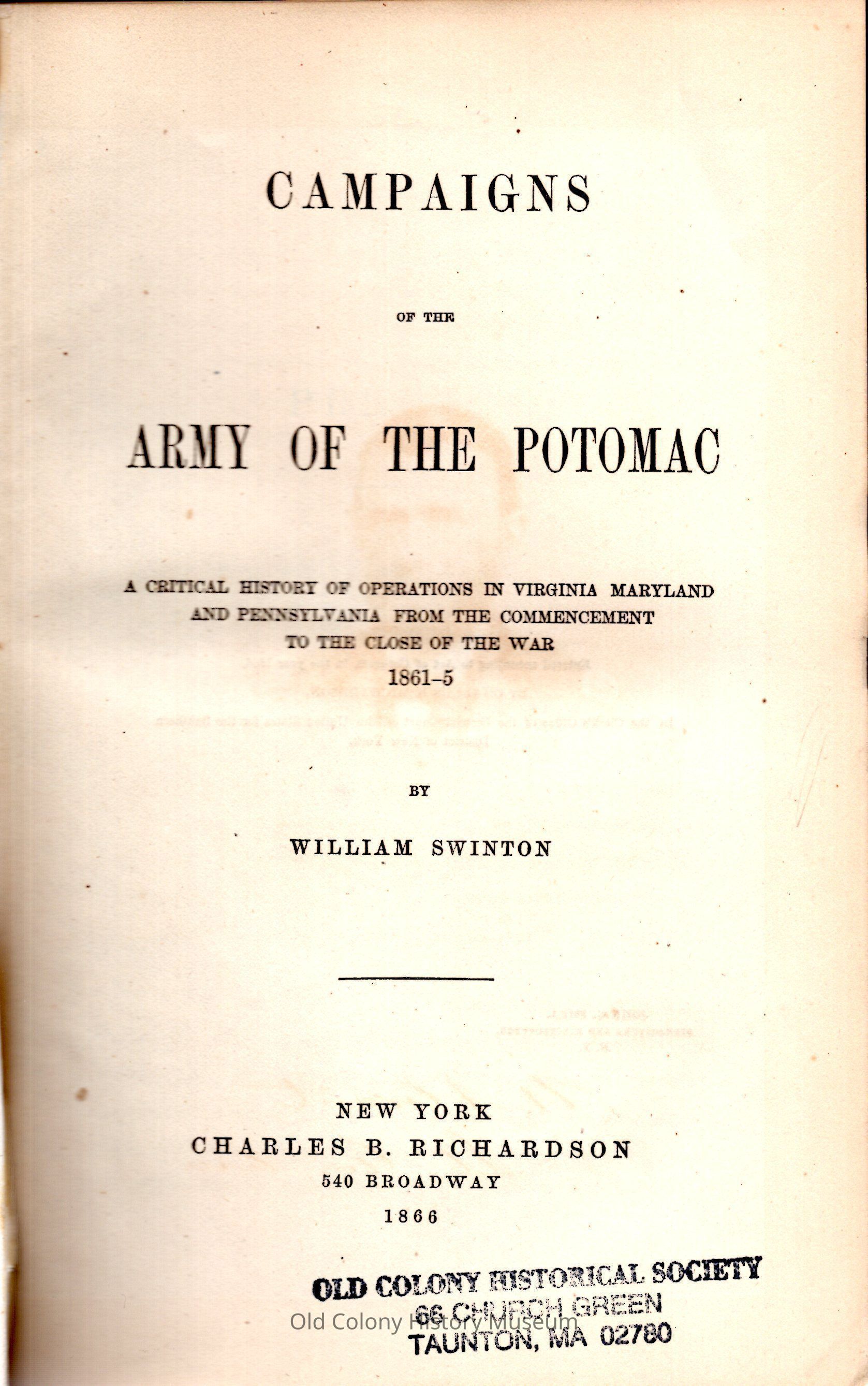 Campaigns of the Army of the Potomac, 1861-1865 picture number 1