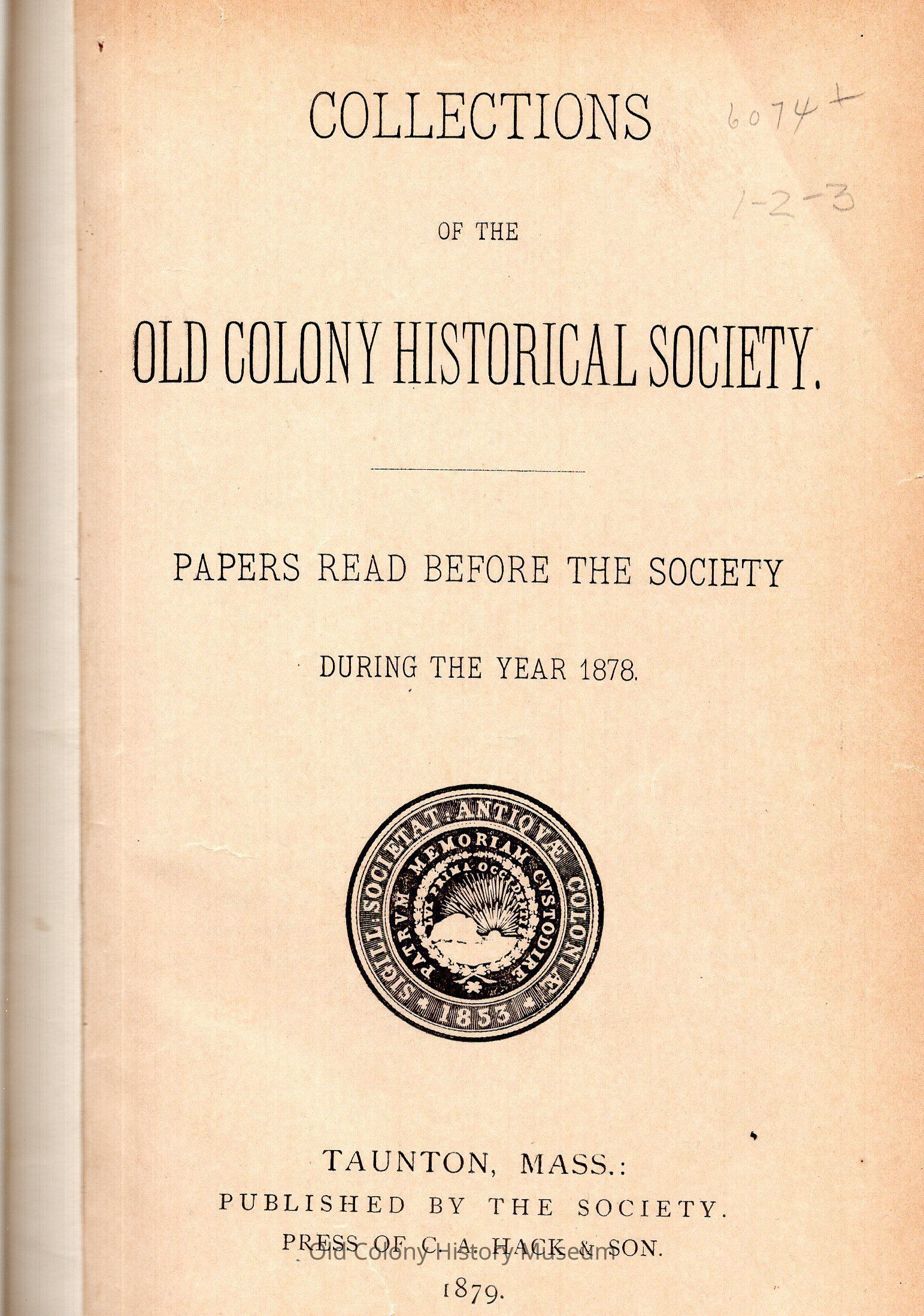 Collections of the Old colony Historical Society picture number 1