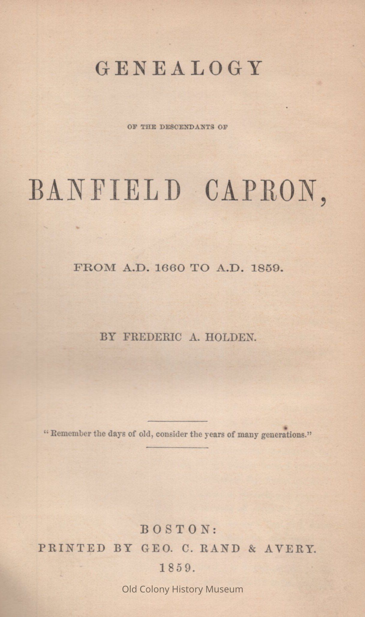 Descendants of Banfield Capron: From A.D. 1660 to A.D. 1859 picture number 1