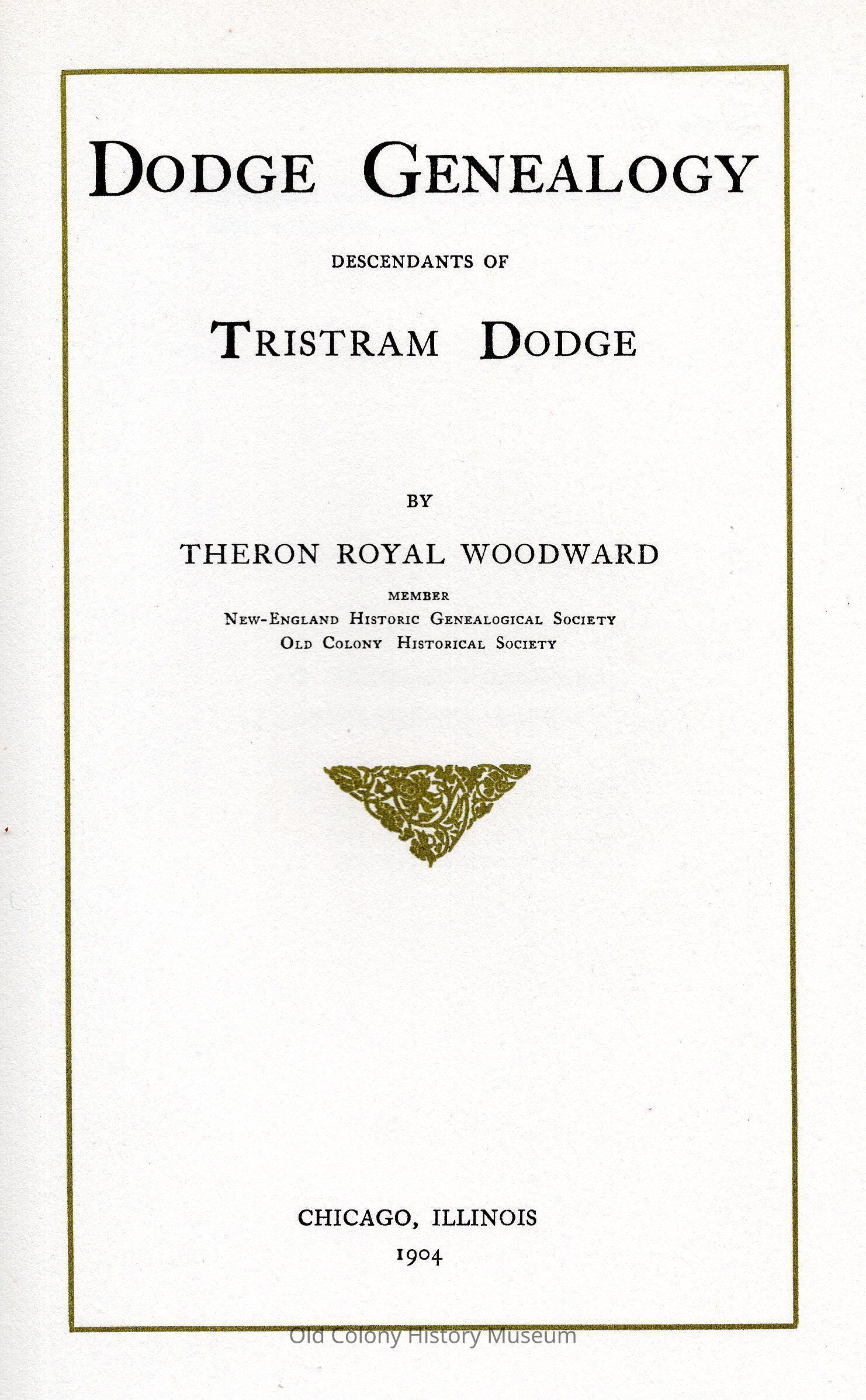 Dodge Genealogy: Descendants of Tristram Dodge picture number 1