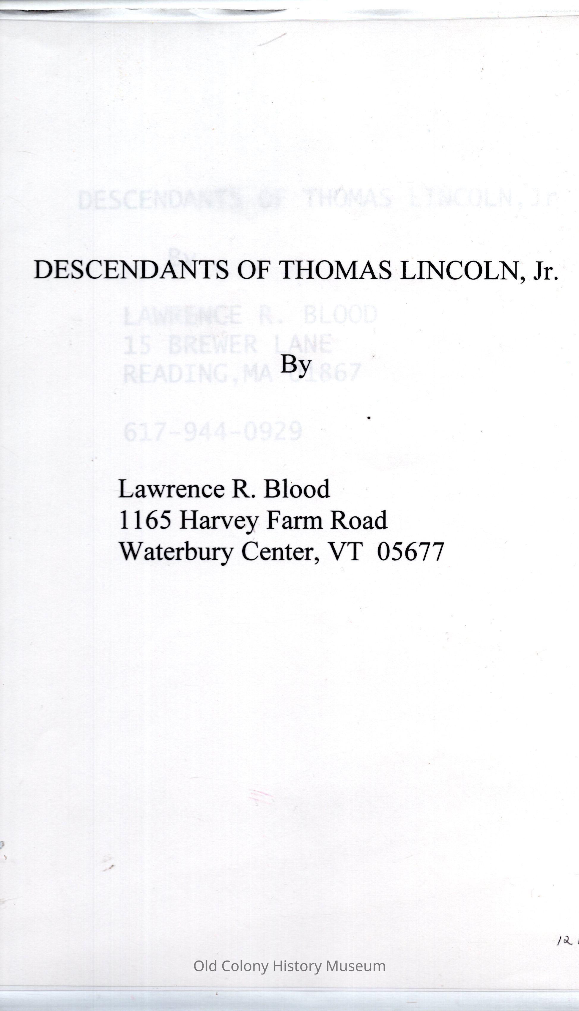 Descendants of Thomas Lincoln, Jr picture number 1