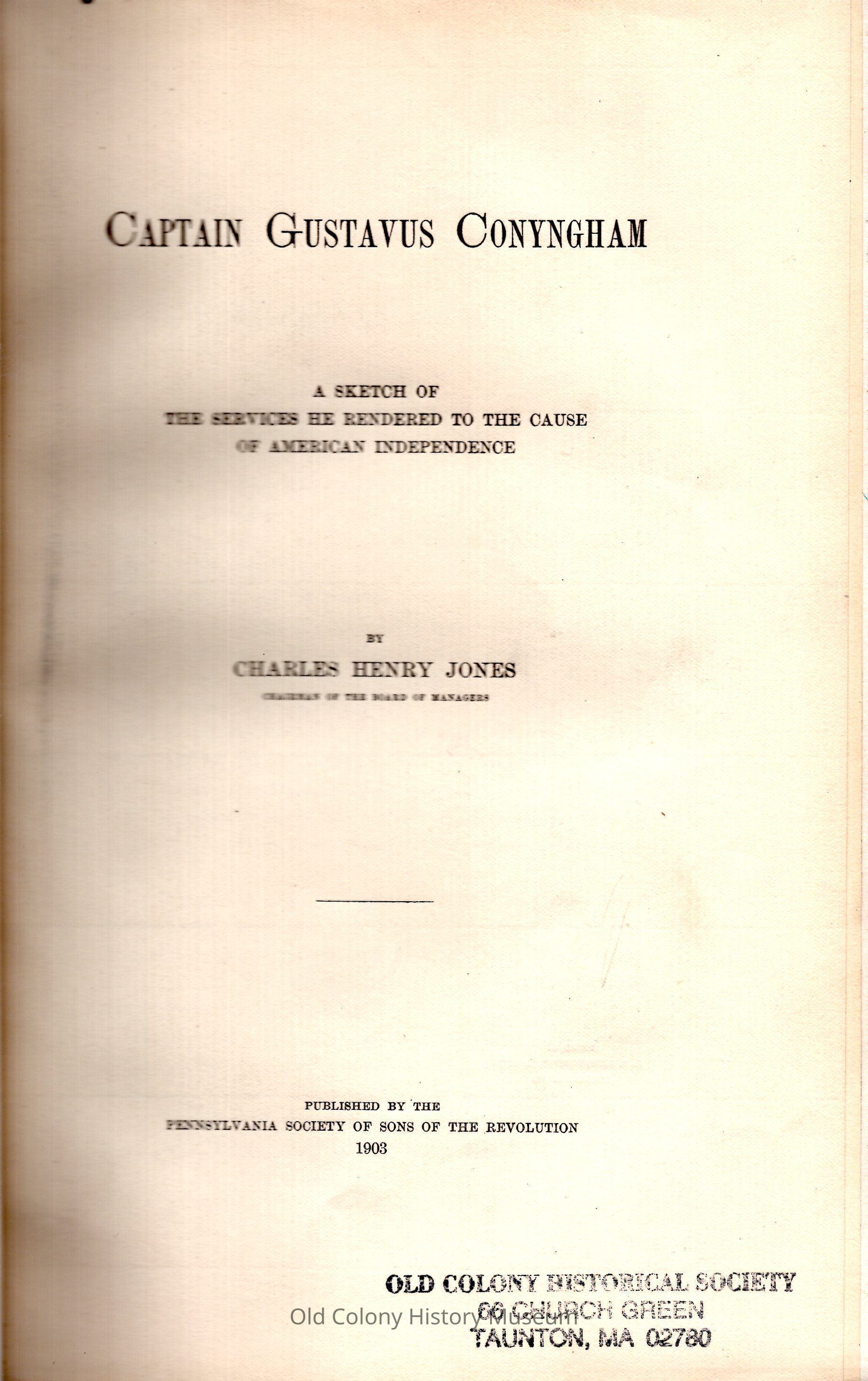 Captain Gustavus Conyngham: a sketch of the services he rendered to the cause of American independence picture number 1