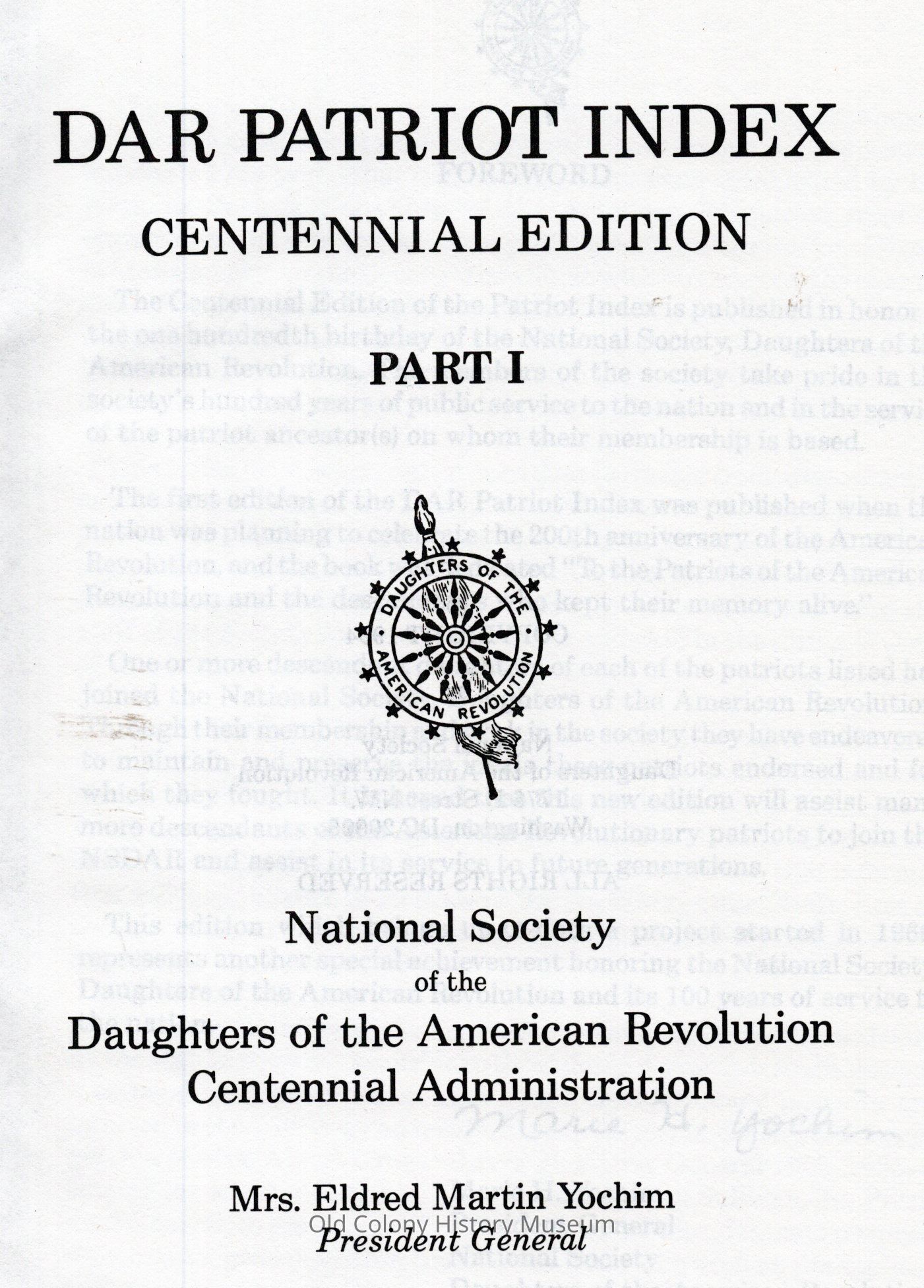 DAR patriot index; Centennial ed. picture number 1