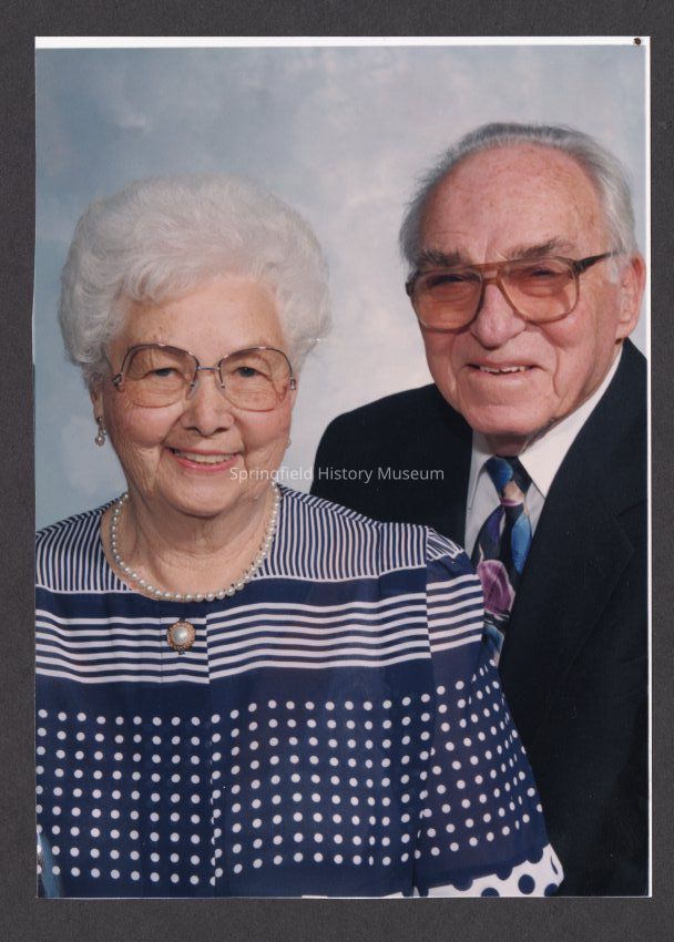 Photograph of Eugene and Berniece Riley on their 50th anniversary, date ...