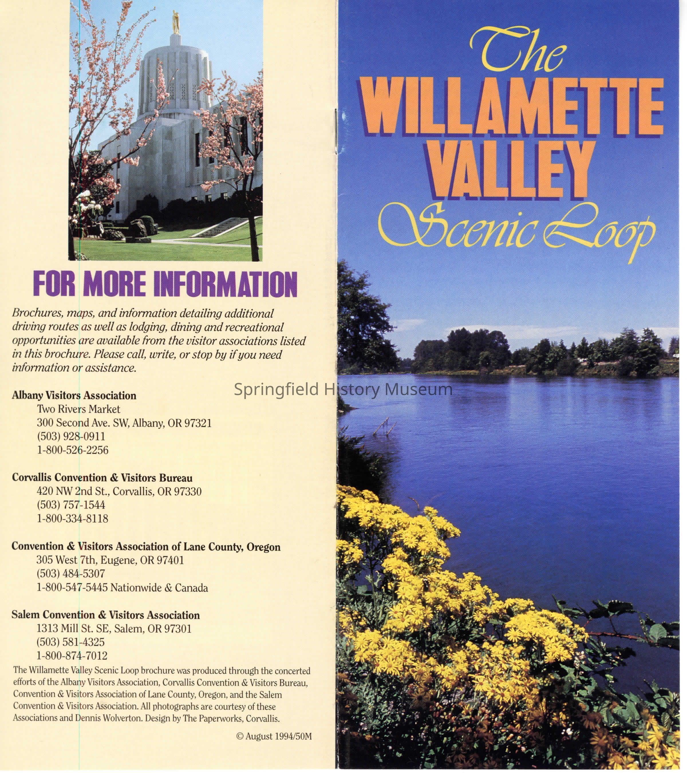 PDF of The Willamette Valley Scenic Loop Guide, 1994: Click image to open pdf