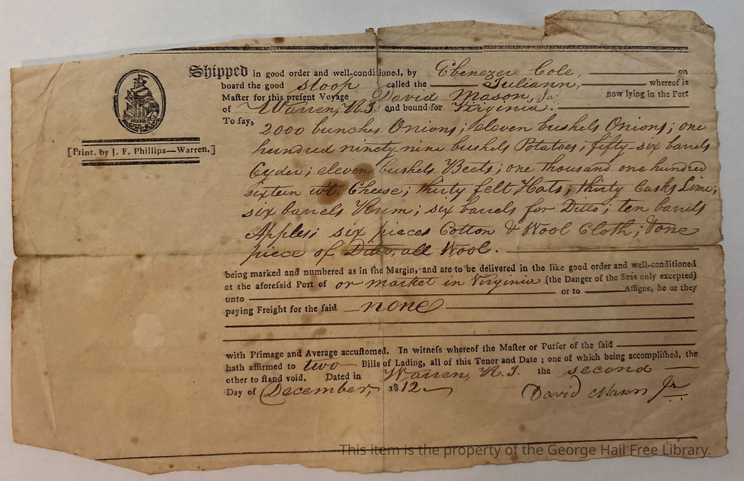 David Mason MSS Collection
