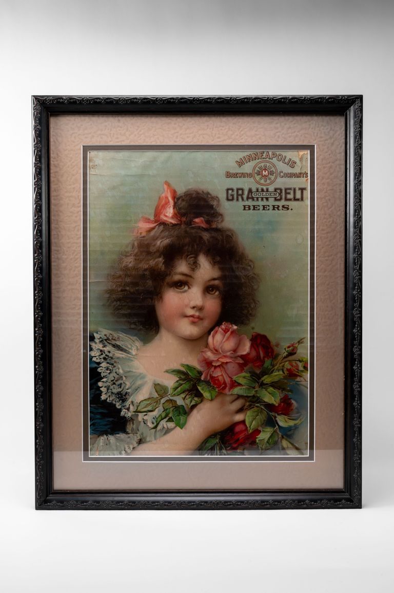 Grain Belt Beer Young Girl Lithograph