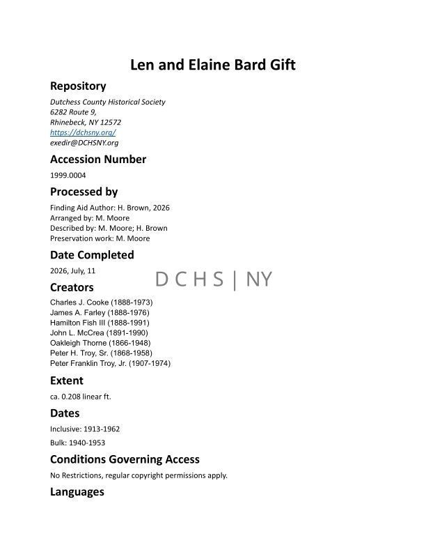 BARD: Len and Elaine Bard Gift