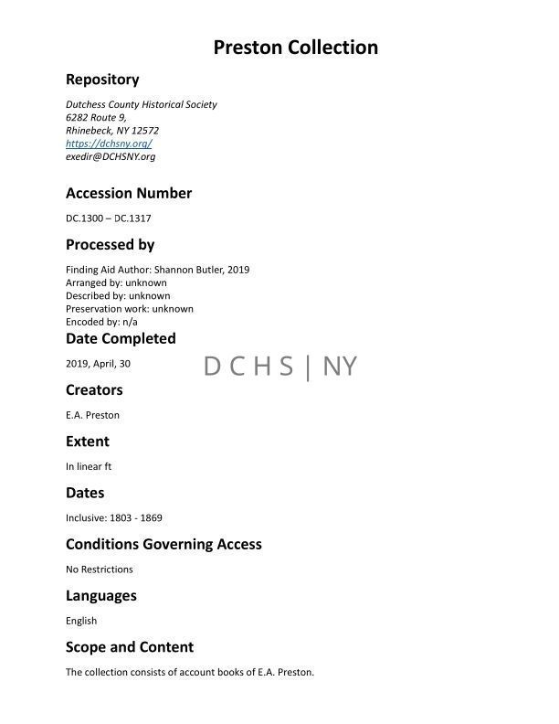 PRESTON: Preston Collection