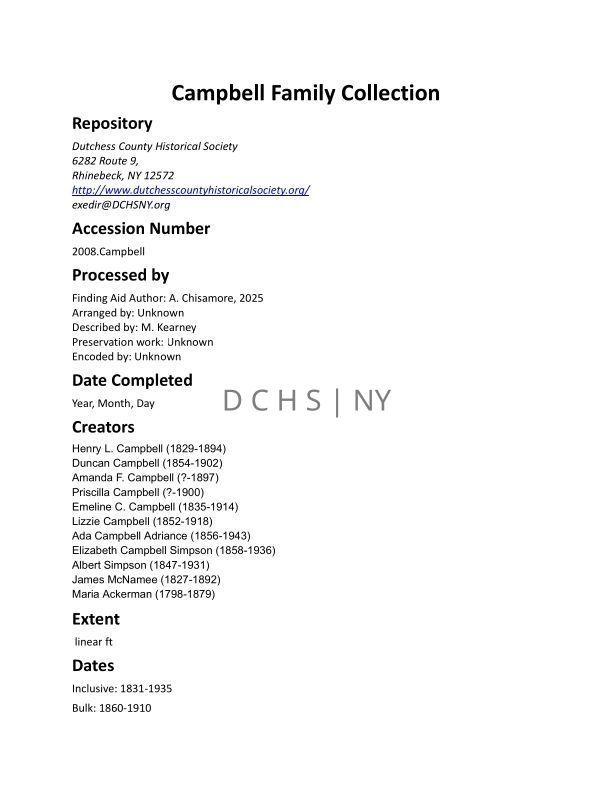 CAMPBELL: Campbell Family Collection