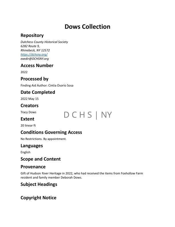 DOWS: Dows Collection