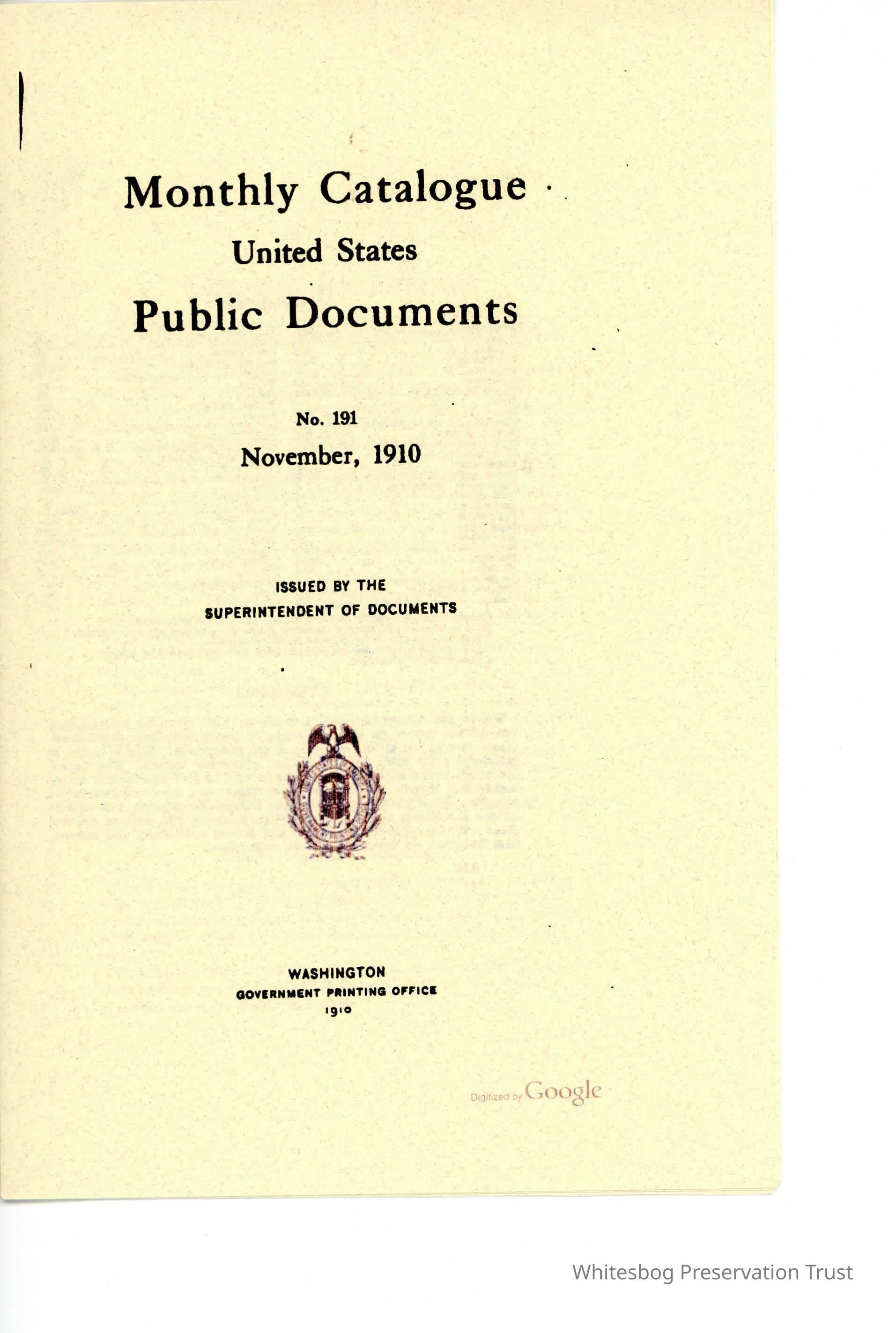 Monthly Catalogue United States Public Documents picture number 1