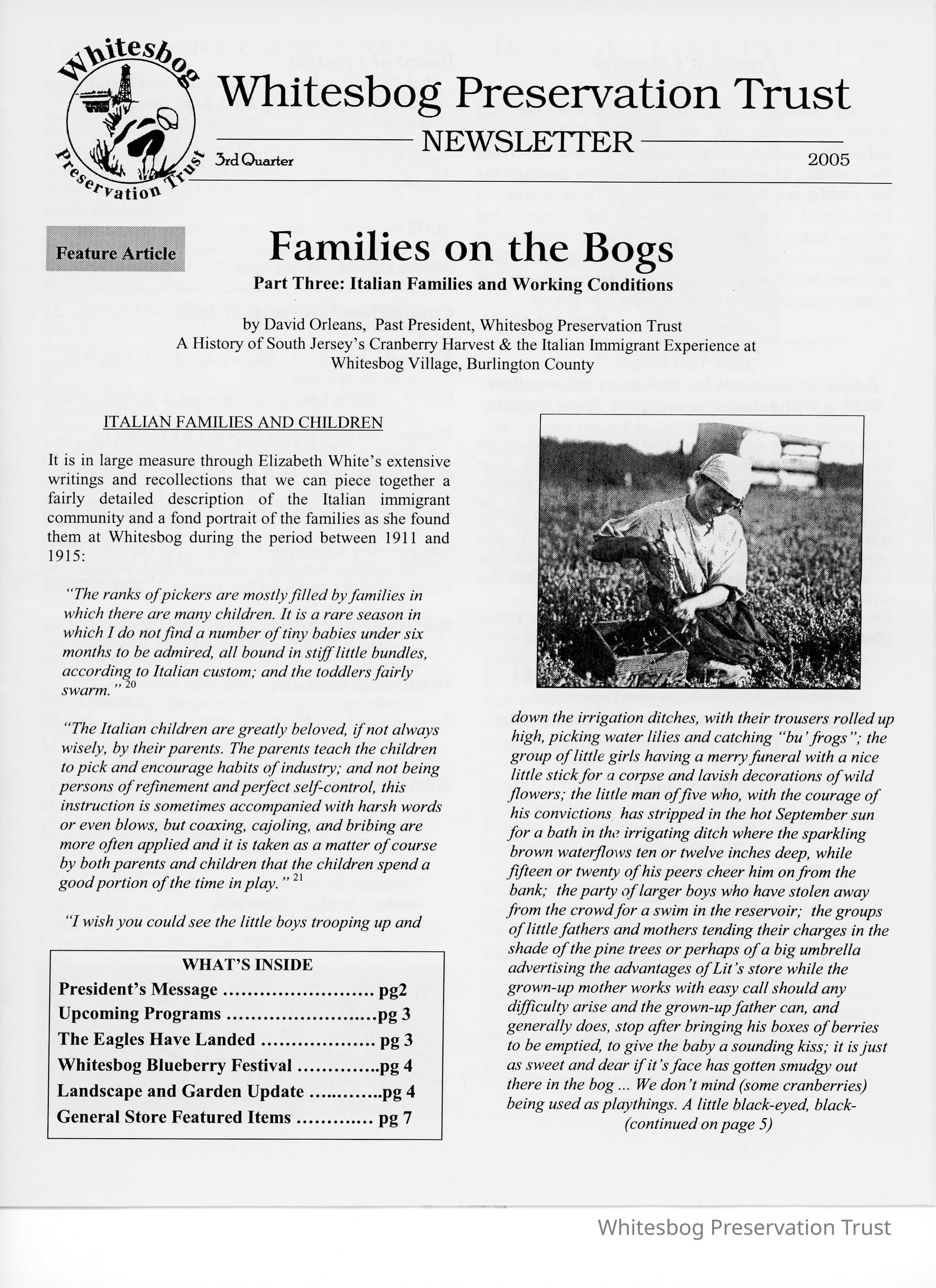 The Whitesbog Preservation Trust Newsletter picture number 1