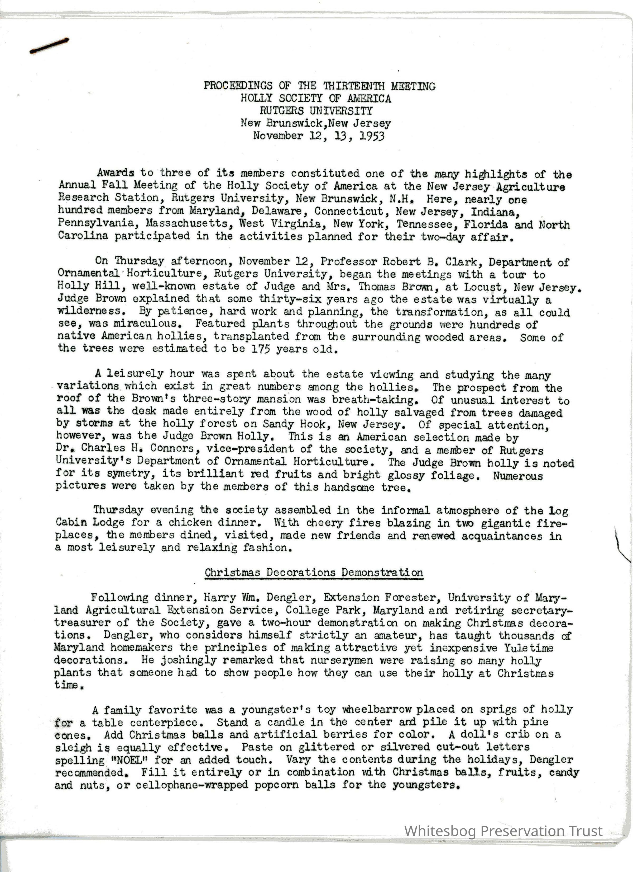 Proceedings of the Thirteenth Meeting of the Holly Society of America picture number 1
