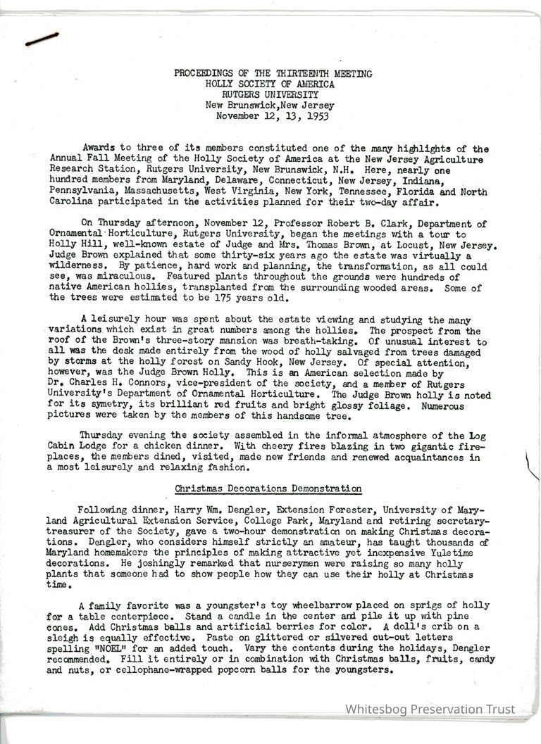          Proceedings of the Thirteenth Meeting of the Holly Society of America picture number 1
   
