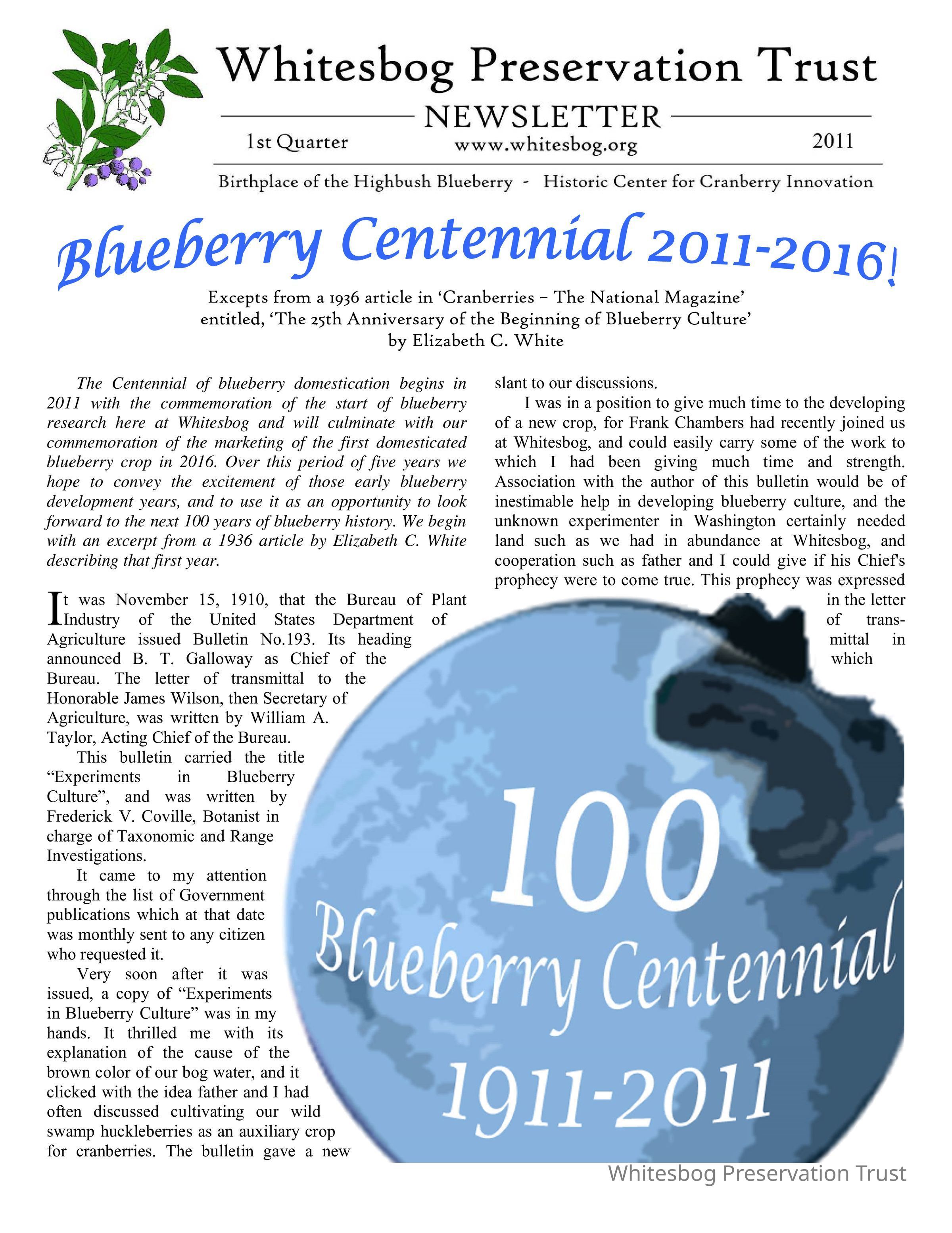 The Whitesbog Preservation Trust Newsletter picture number 1