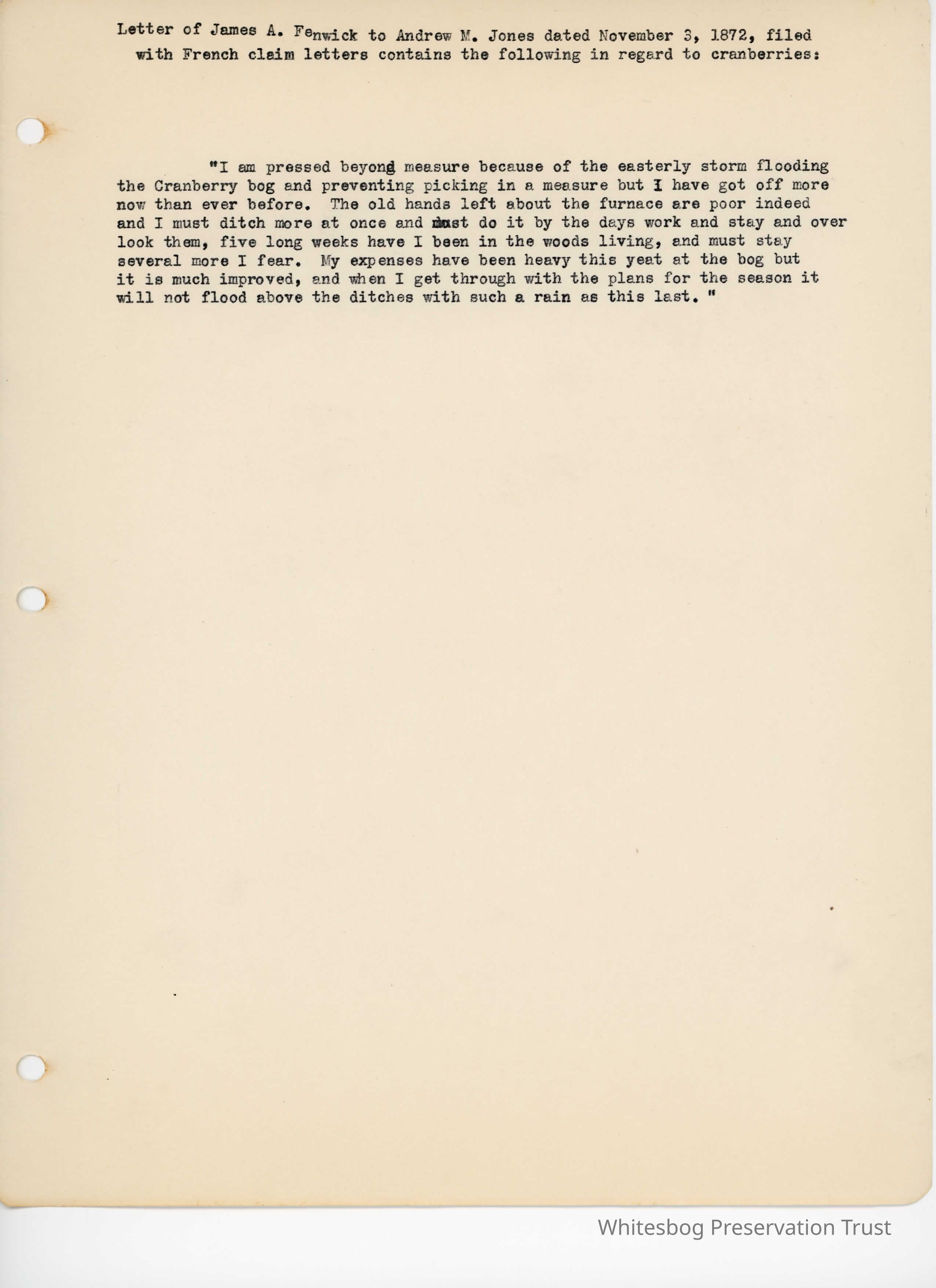 James Fenwick to Andrew Jones - November 3, 1872 picture number 1
