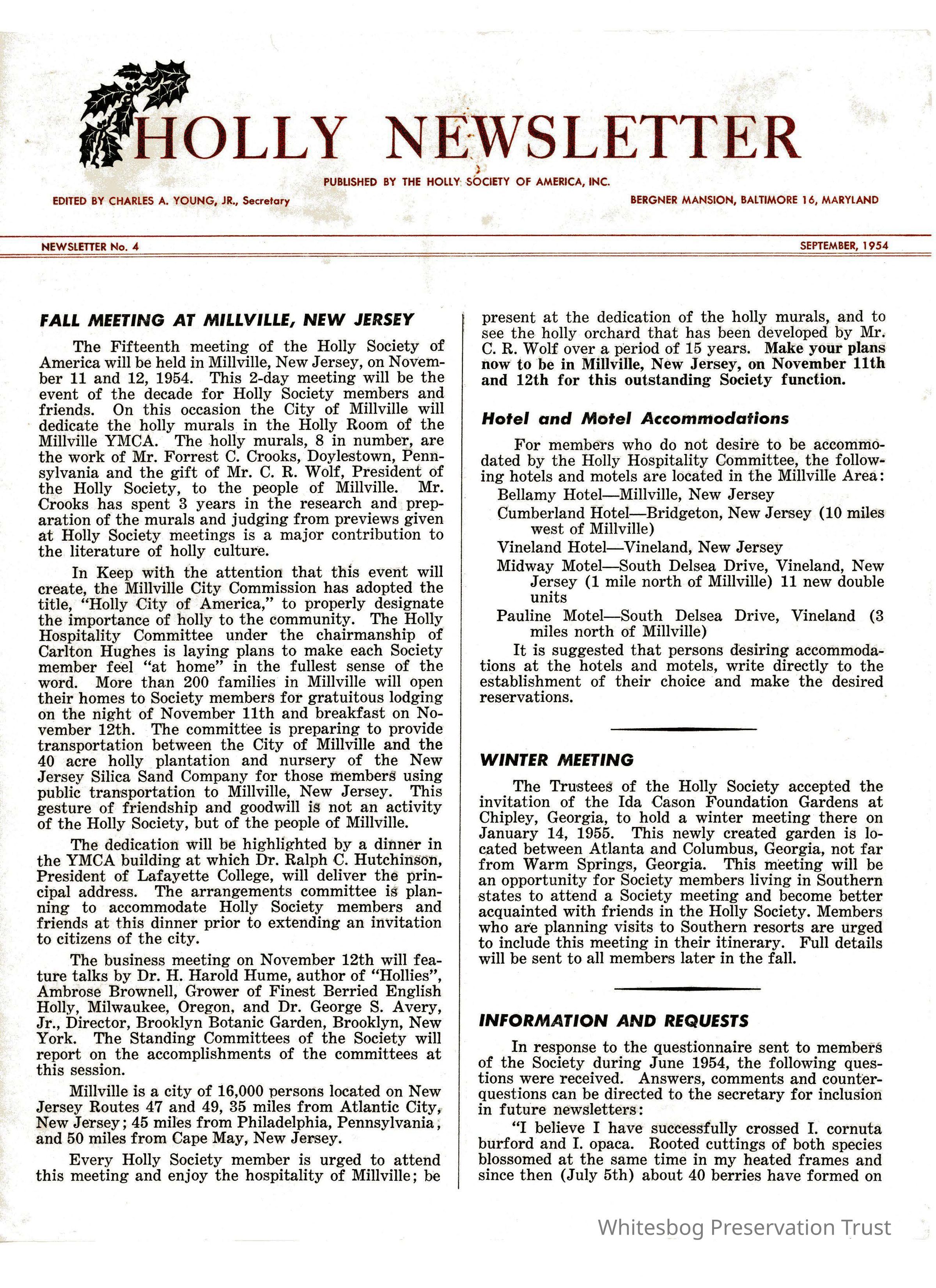 Holly Newsletter No.4 picture number 1