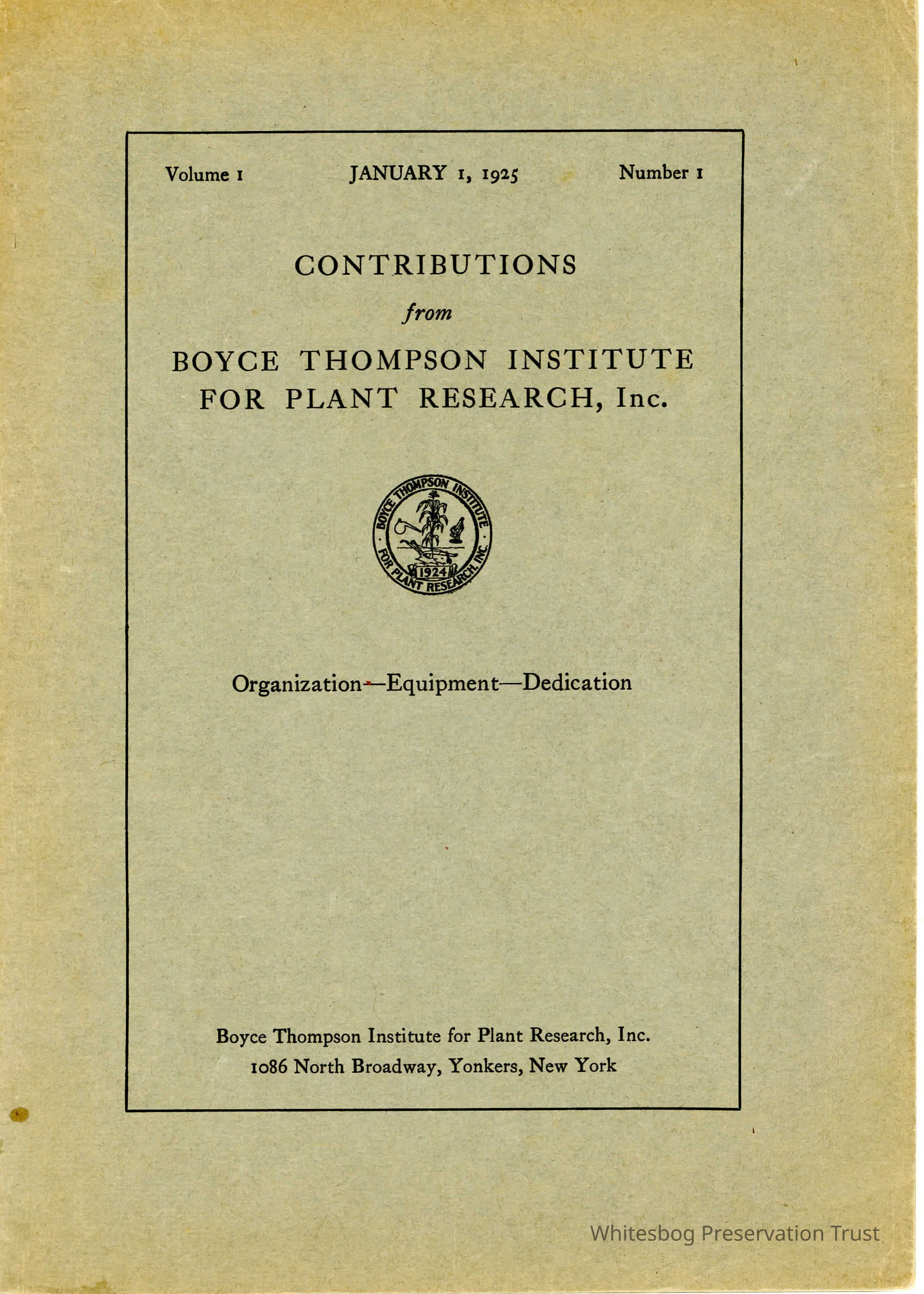          Contributions from Boyce Thompson Institute for Plant Research picture number 1
   