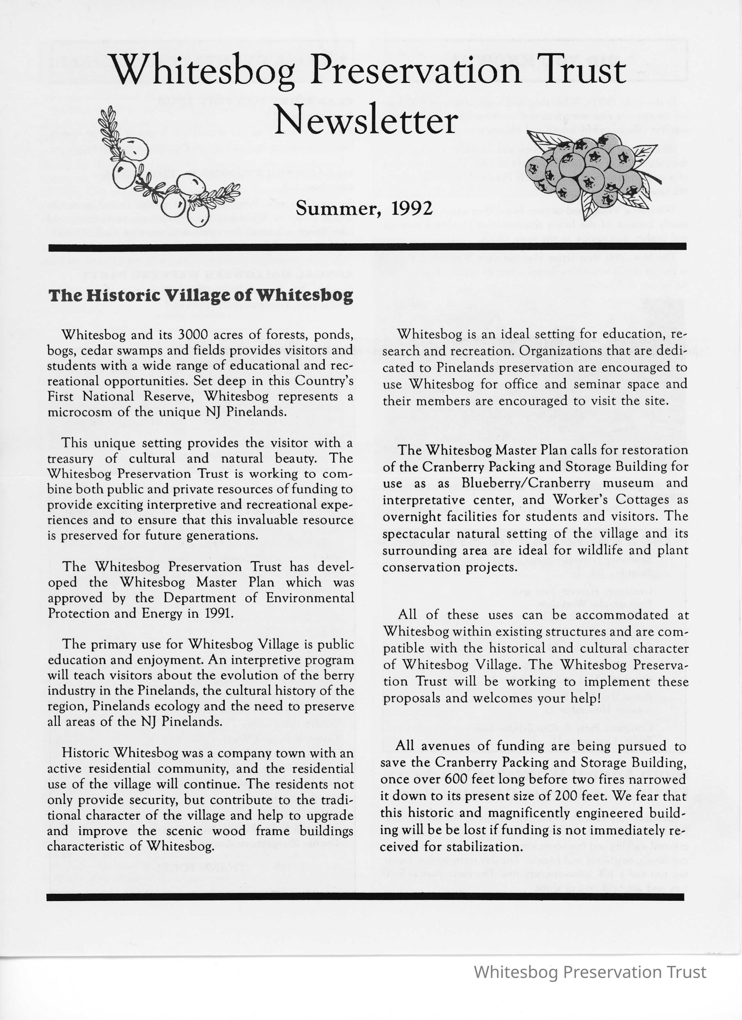 The Whitesbog Preservation Trust Newsletter picture number 1