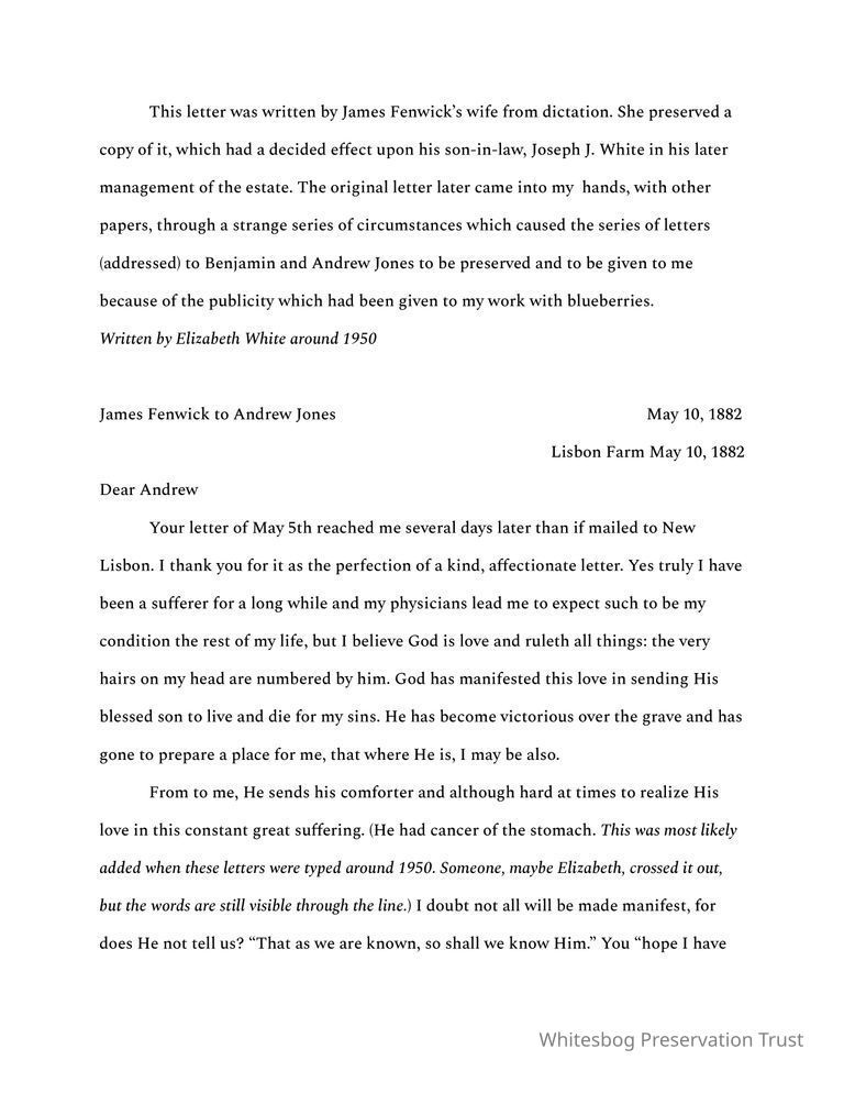          James Fenwick to Andrew Jones - May 10, 1882 picture number 1
   