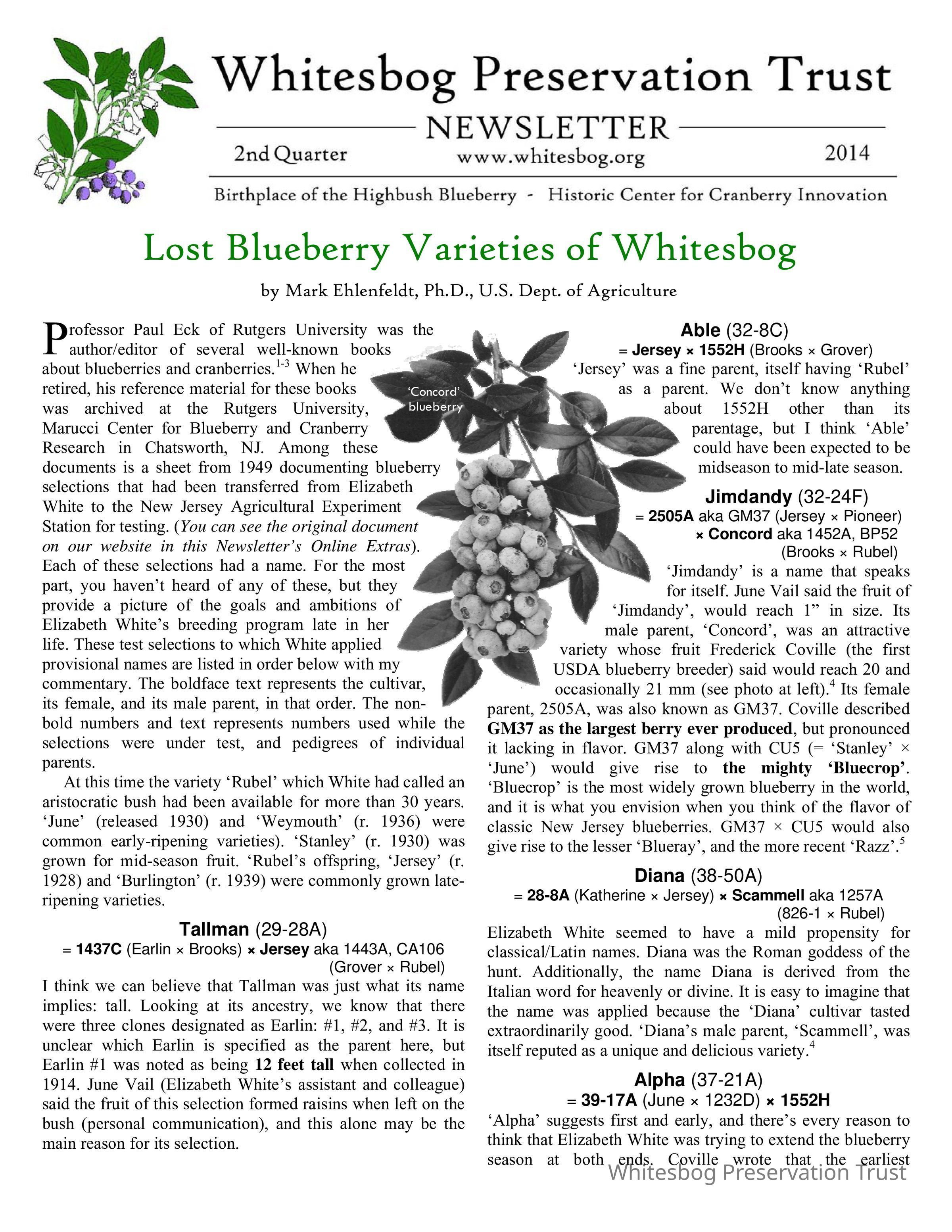 The Whitesbog Preservation Trust Newsletter picture number 1