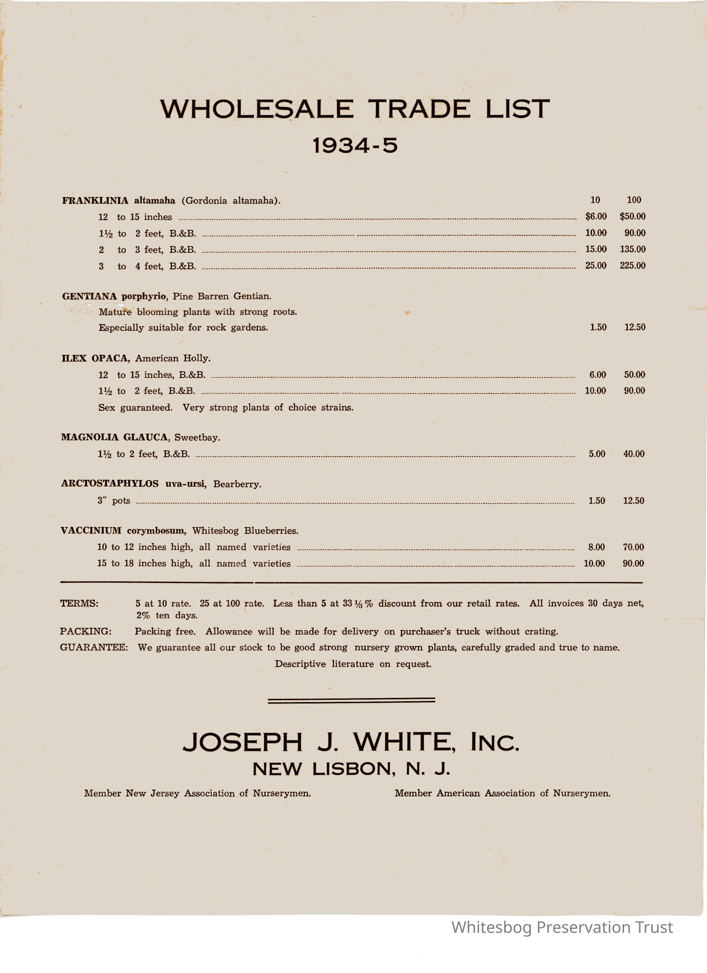 Wholesale Trade List 1934-5 picture number 1