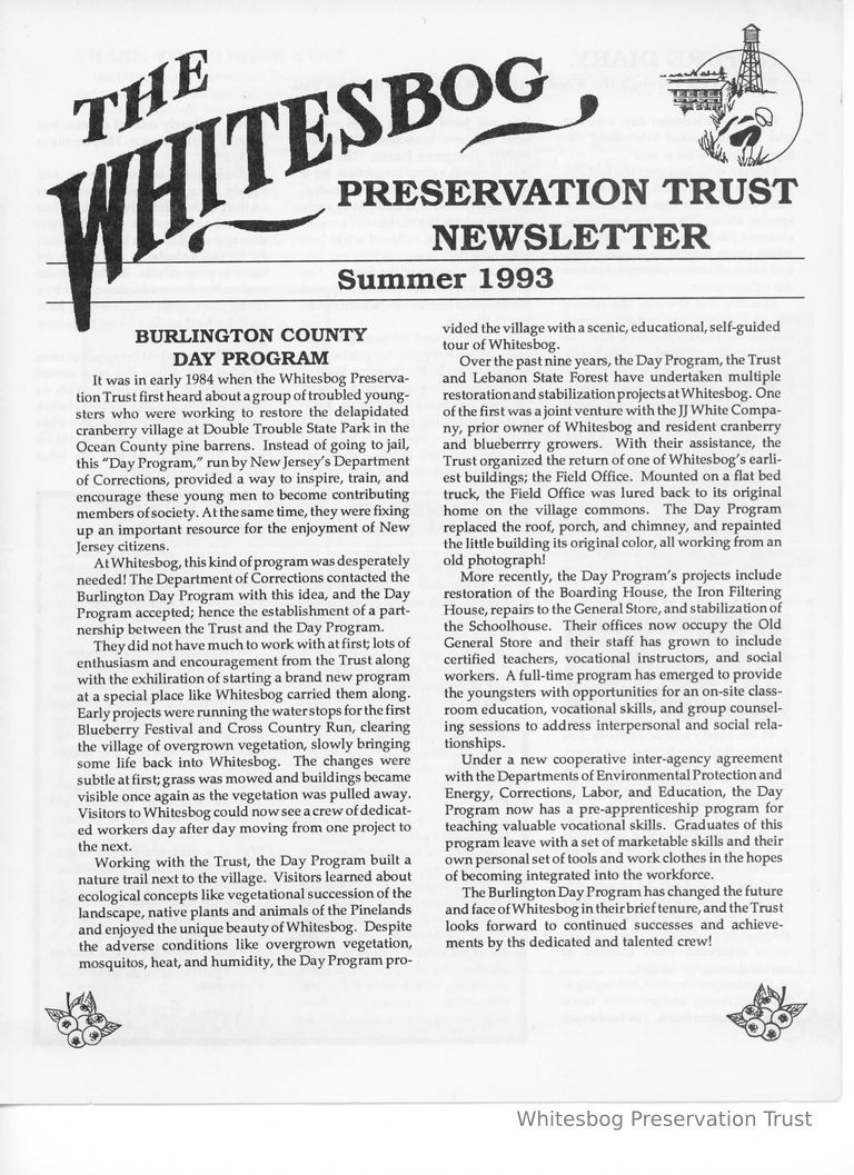          The Whitesbog Preservation Trust Newsletter picture number 1
   