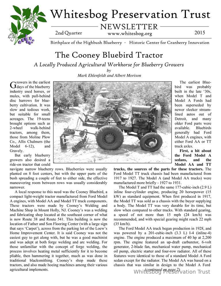          The Whitesbog Preservation Trust Newsletter picture number 1
   