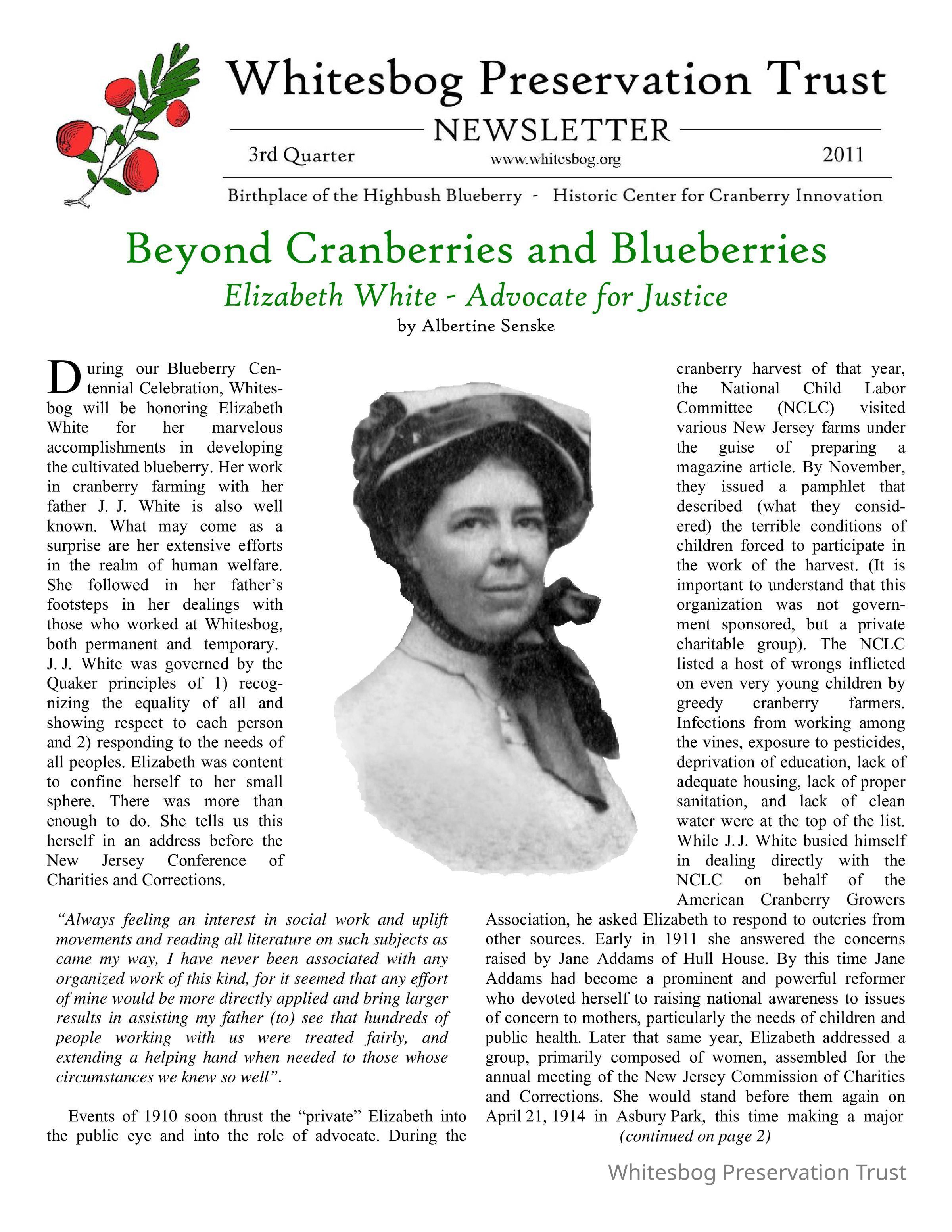 The Whitesbog Preservation Trust Newsletter picture number 1