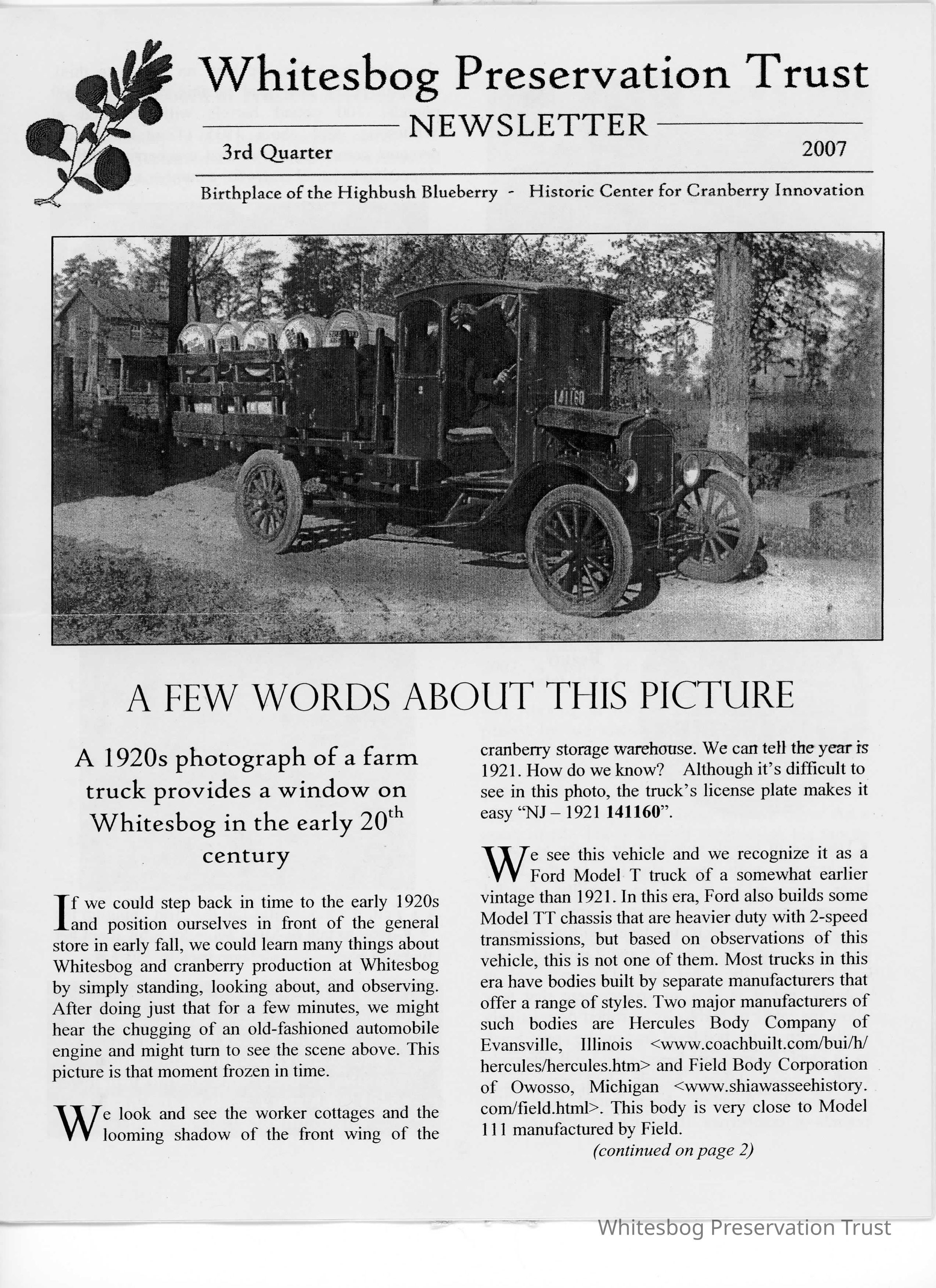 The Whitesbog Preservation Trust Newsletter picture number 1