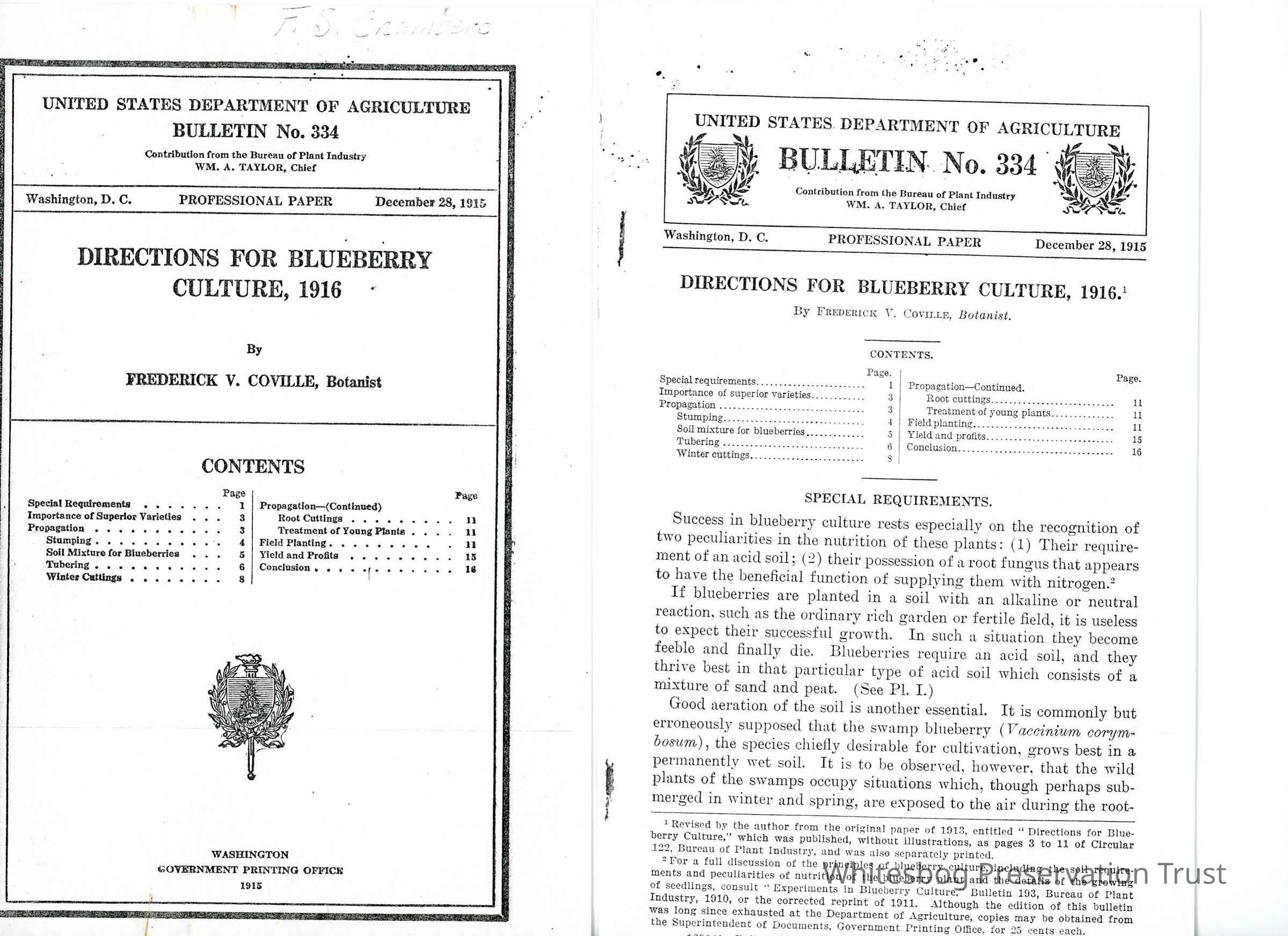 Directions For Blueberry Culture, 1916 picture number 1