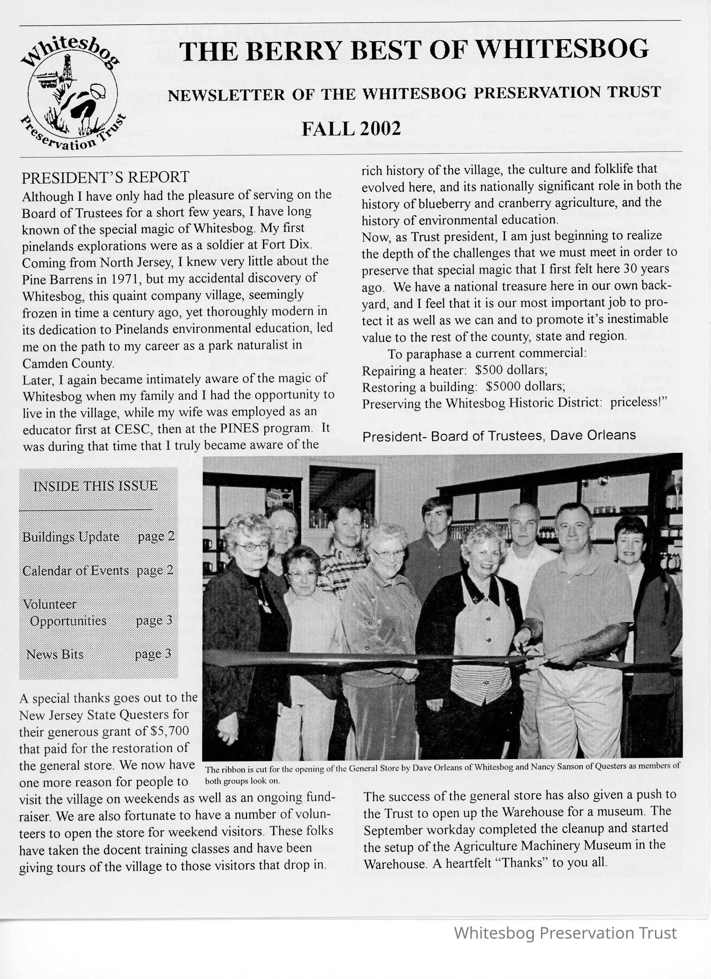 The Whitesbog Preservation Trust Newsletter - The Berry Best of Whitesbog picture number 1