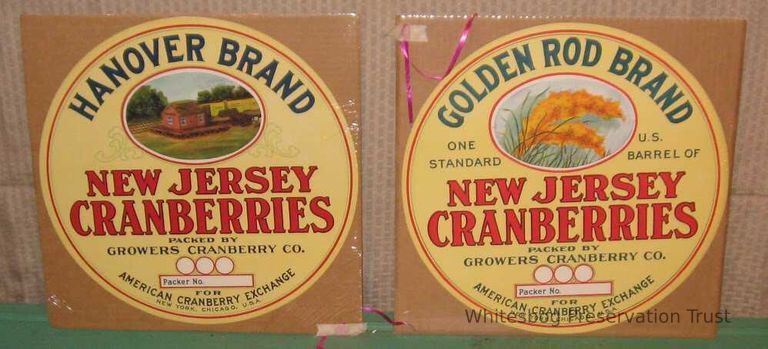          Two New Jersey Cranberry Barrel Labels
   