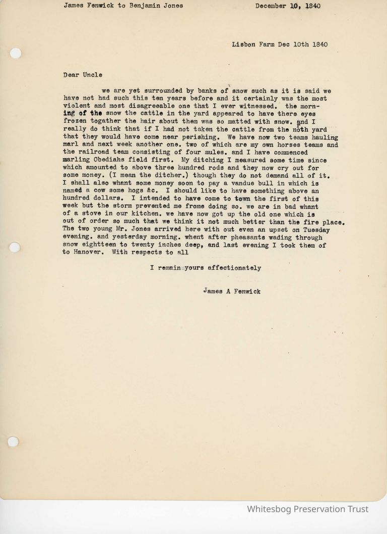          James Fenwick to Benjamin Jones - December 10, 1840 picture number 1
   