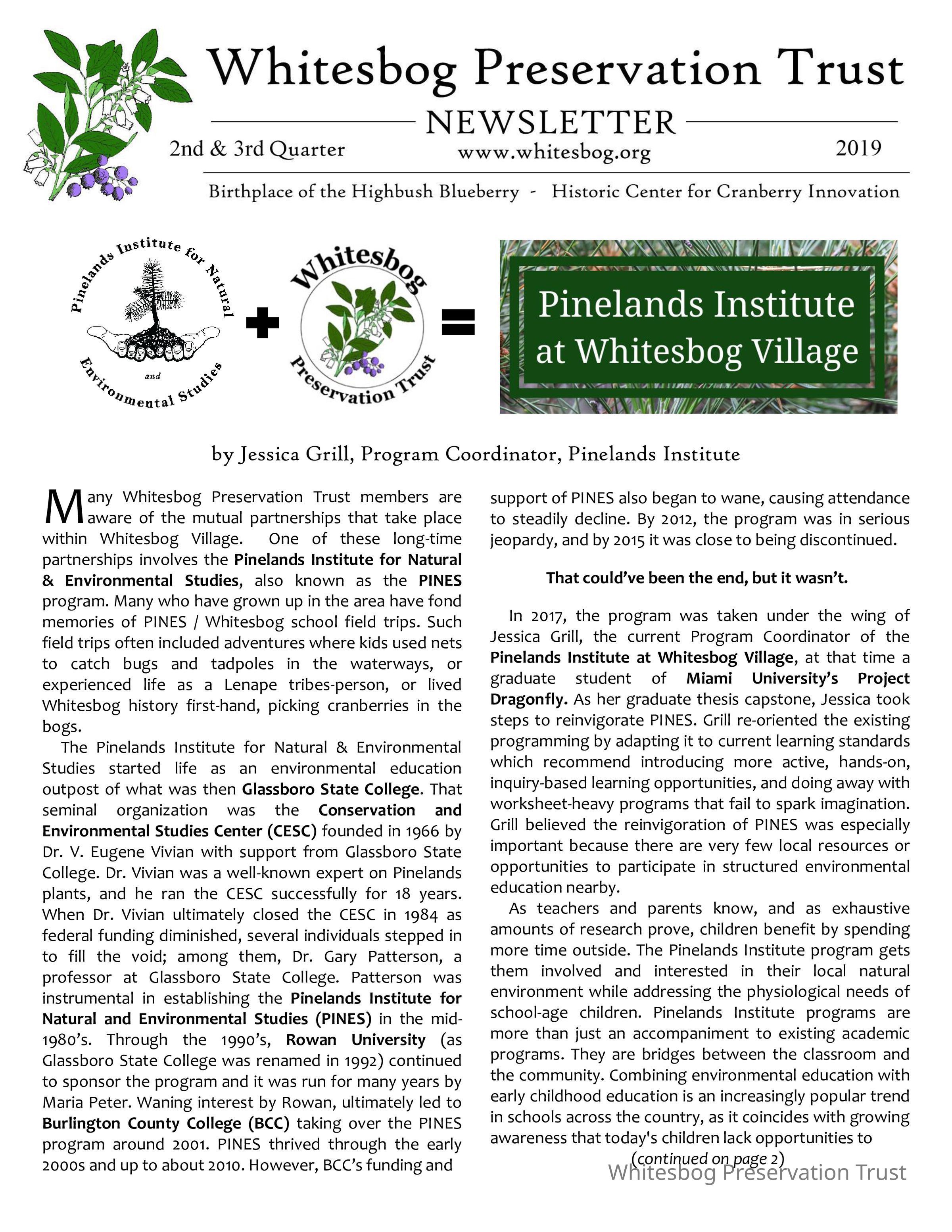 The Whitesbog Preservation Trust Newsletter picture number 1