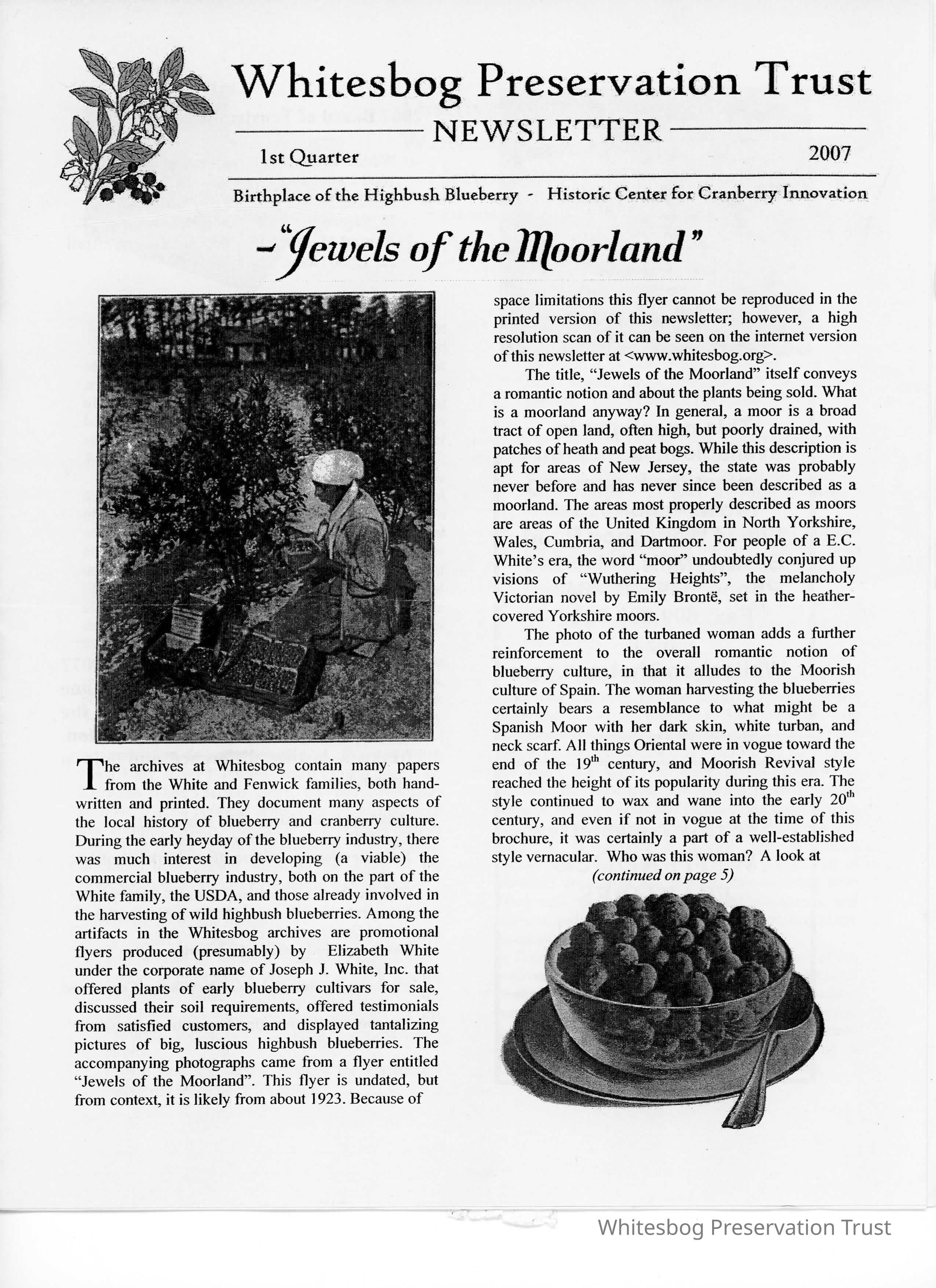 The Whitesbog Preservation Trust Newsletter picture number 1
