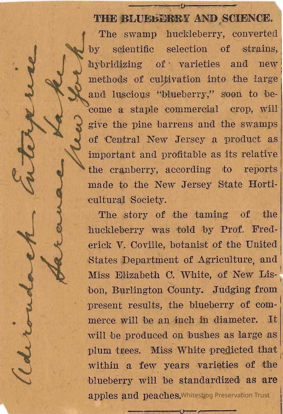          Blueberry and Science
   