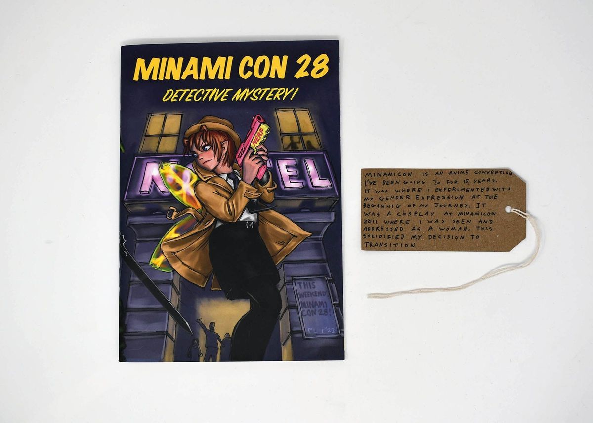 The image shows a comic cover titled "Minami Con 28 Detective Mystery" featuring an animated detective