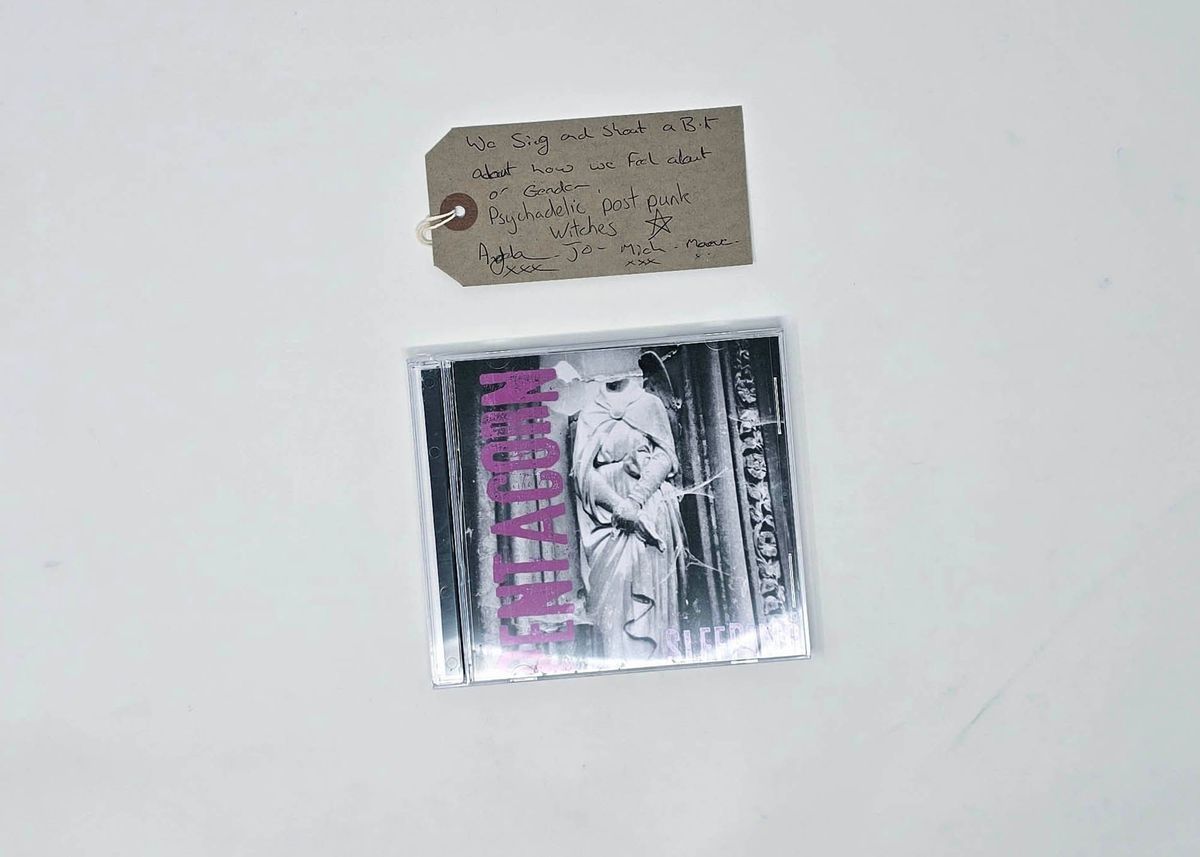 Compact disc in plastic case & 1 tag; monochrome booklet with pink titles inserted in case. CD title "Sleeping" by Pentacorn. Brand new condition.